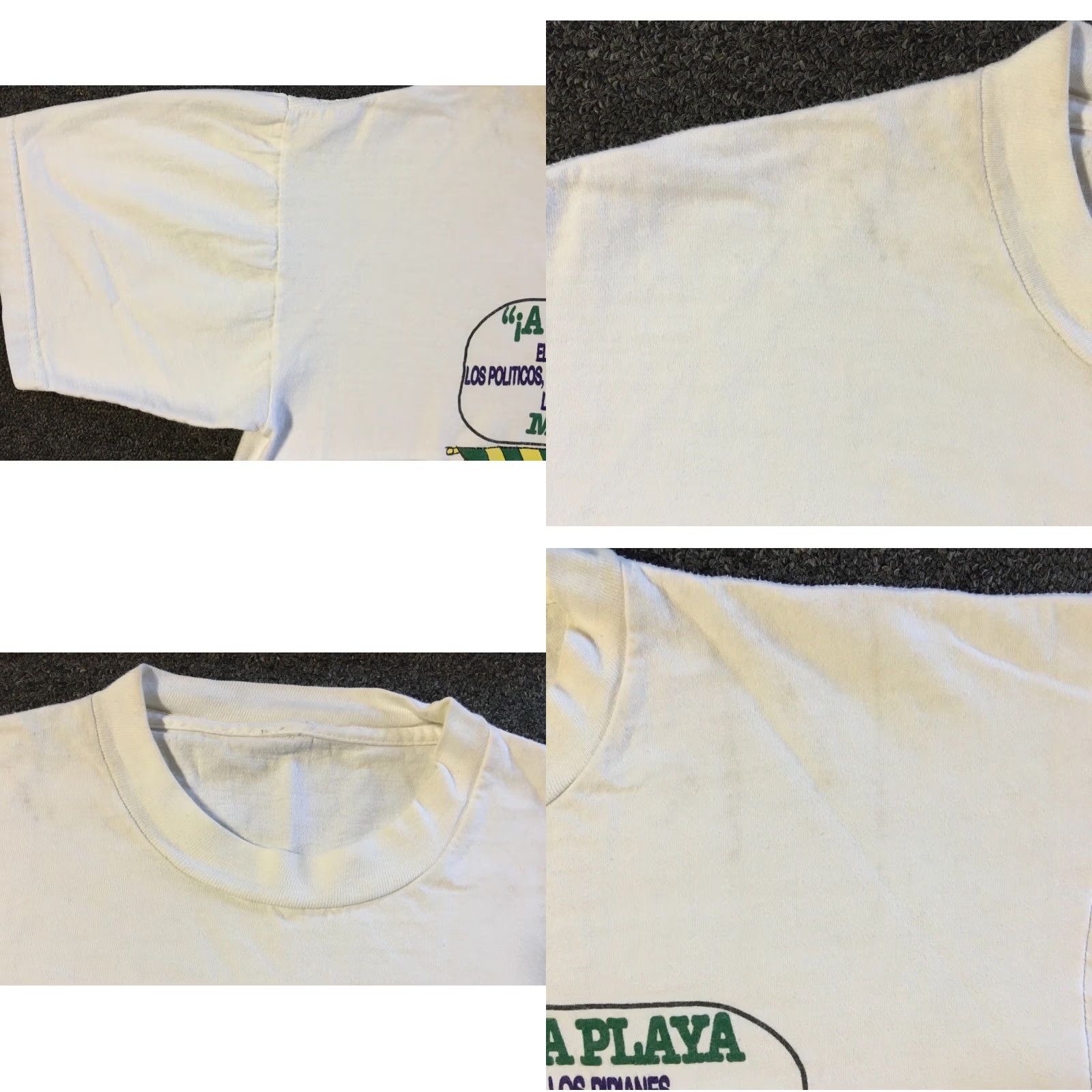 Vintage Vtg 90s El Salvador Faded Funny Beach Shirt S Boxy Surf Beer Bar Grunge 80s Mens T-Shirt White Pattern: Striped Size US S / EU 44-46 / 1 - 8 Thumbnail