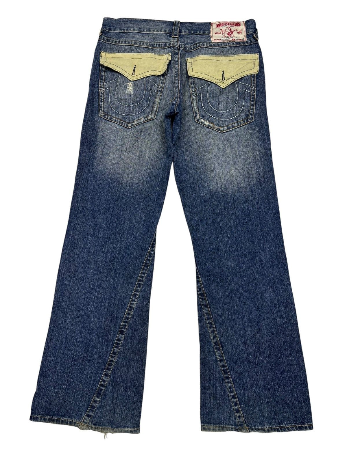True Religion 🔥TRUE RELIGION Joey Super T Flared Jean Distressed Denim Size US 36 / EU 52 - 8 Thumbnail
