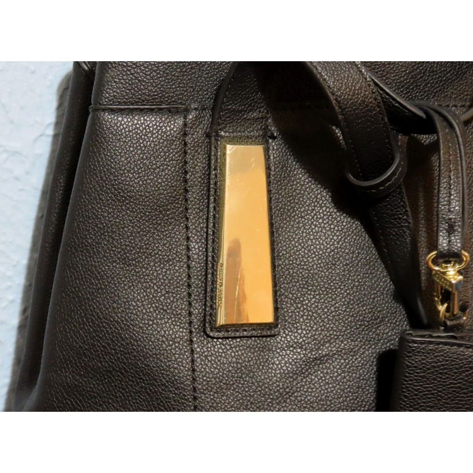 Steve Madden Steve Madden Shoulder Bag Black and Gold Faux Leather W/Wallet Purse Large Size ONE SIZE - 3 Thumbnail
