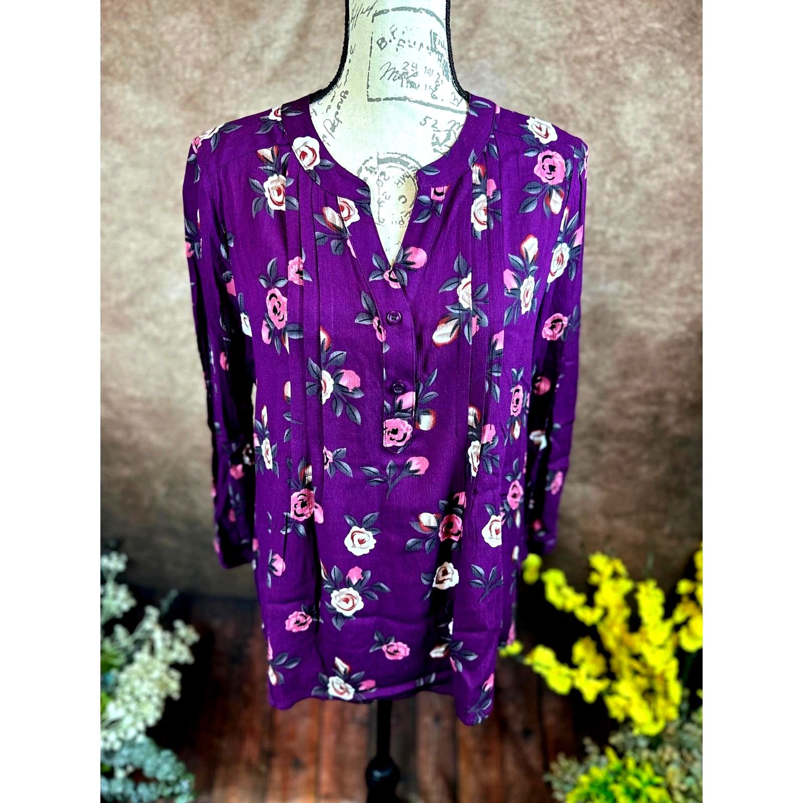 Other Monday Fun Kearney ¾ Sleeve Chinese Collar Blouse M Size M / US 6-8 / IT 42-44 - 2 Thumbnail