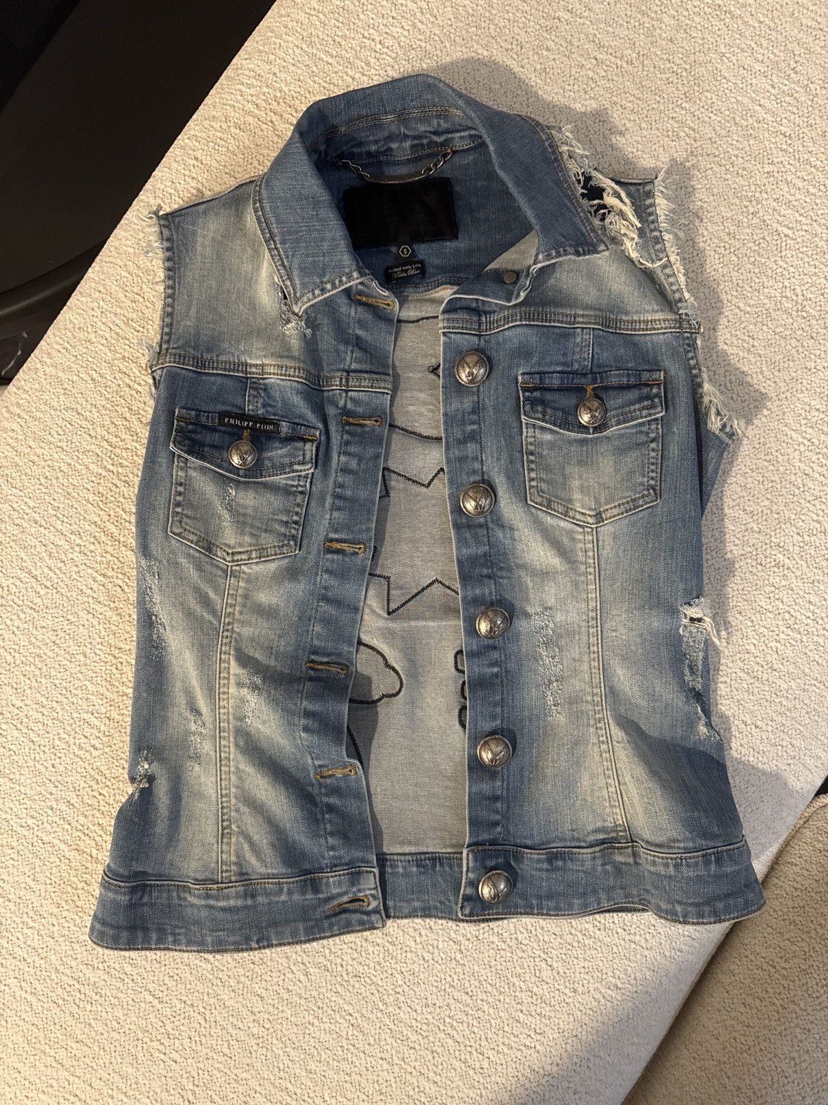 Philipp Plein Philipp Plein Malibu Blue Denim Vest Size S / US 4 / IT 40 - 2 Thumbnail