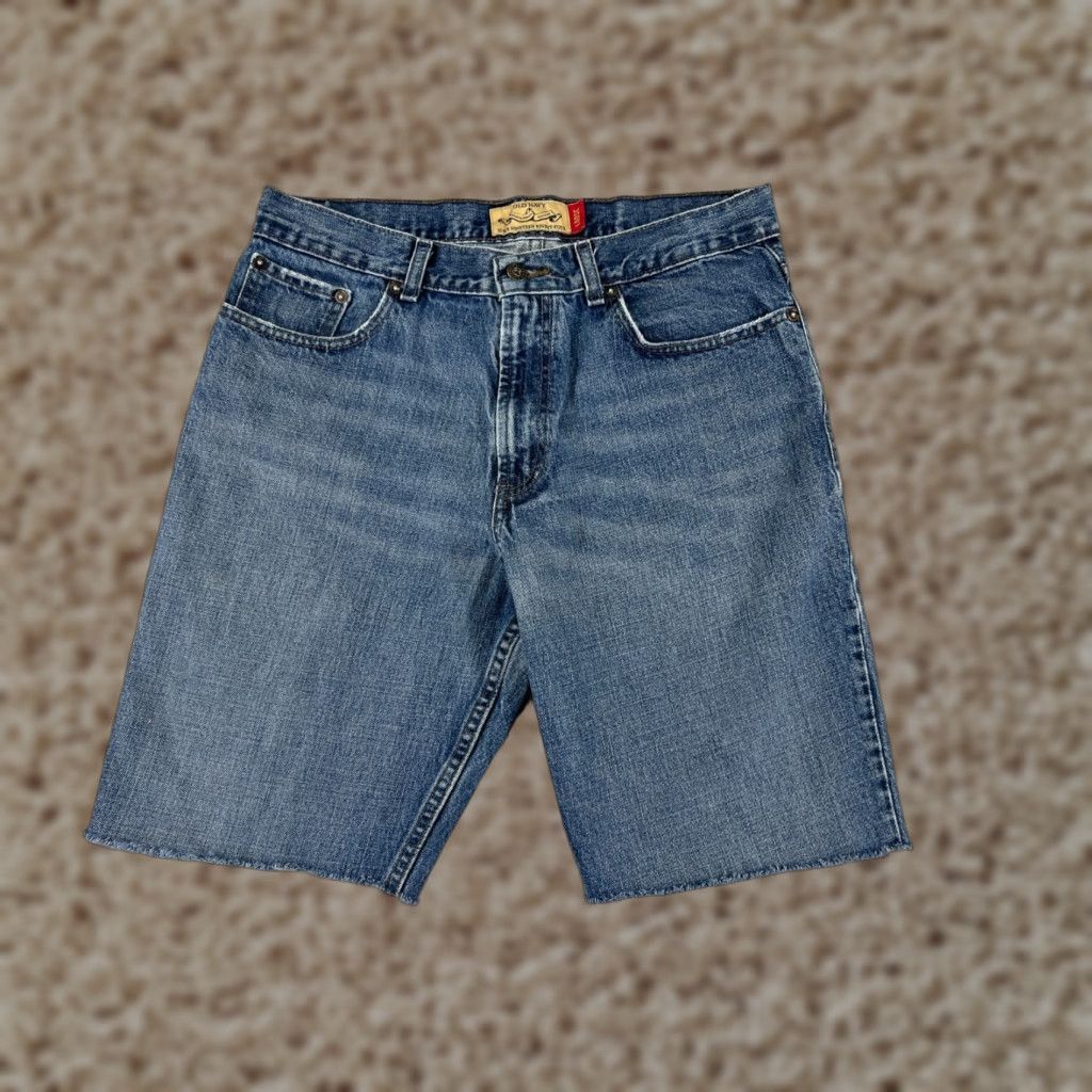 Old Navy Old Navy Shorts Womens 32 Blue Denim Jean Cutoff High Rise 100% Cotton 31x10 Size 24" / US 00 / IT 34 - 1 Thumbnail
