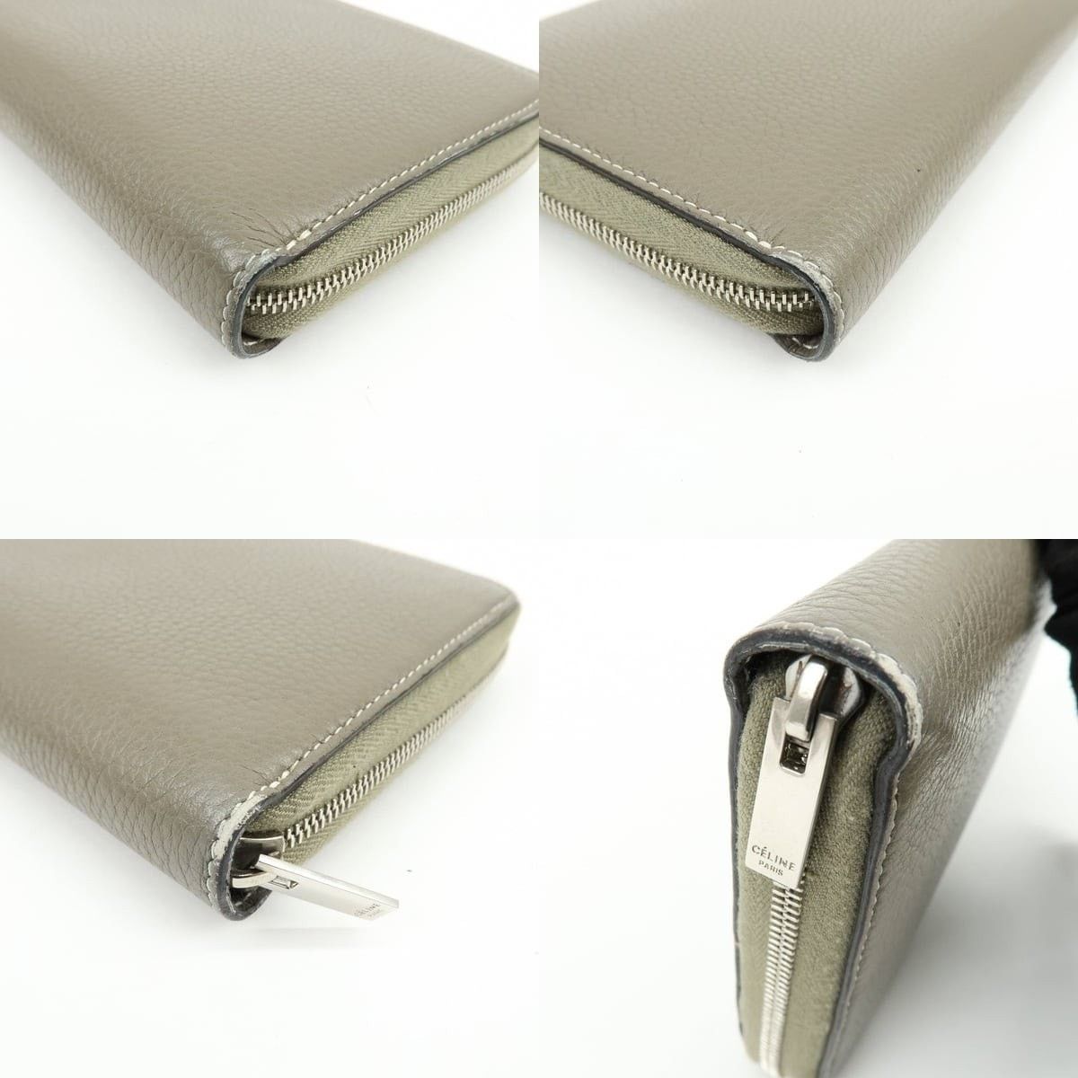 Celine Celine Zippy Long Wallet Calfskin Gray Size ONE SIZE - 4 Thumbnail