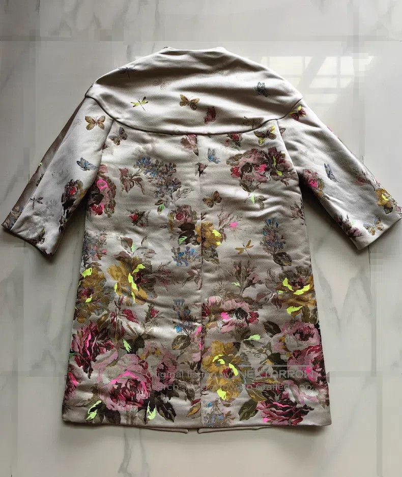 Valentino Valentino Beige brocade new Chinese trench coat Size S / US 4 / IT 40 - 4 Thumbnail