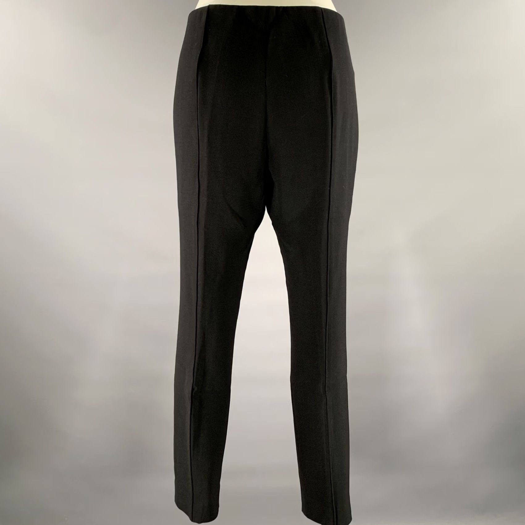 The Row THE ROW Black Wool Elastane Side Zipper Casual Pants 12 Womens Adults Regular In-Store ID 147217 Size 34" / US 12 / IT 48 - 3 Thumbnail