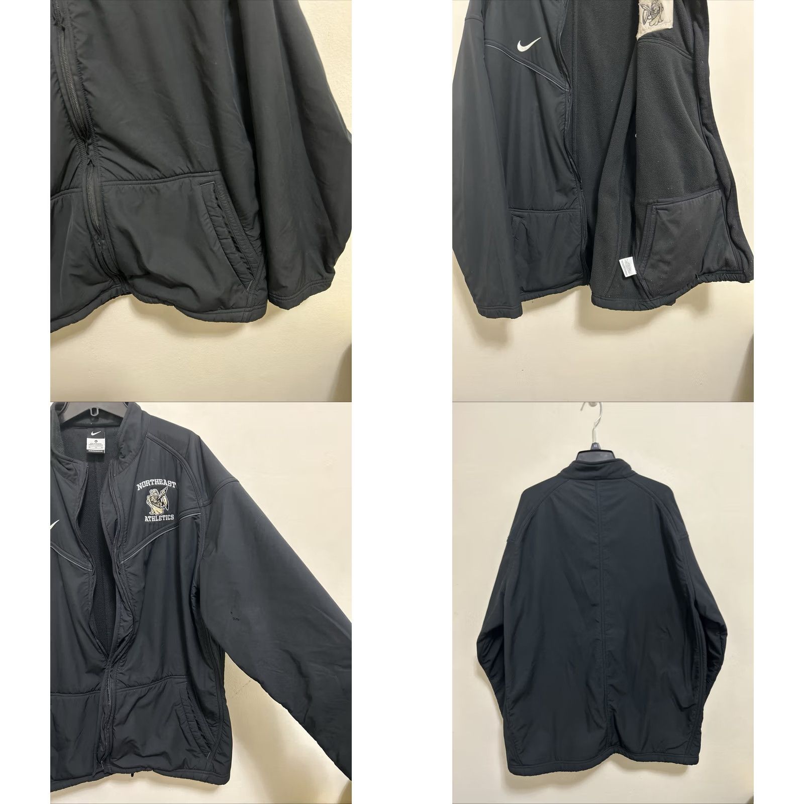 Nike Nike Mens Jacket Dugout Tech Full Zip Black Lined Polyester Fleece Regular XL 453352-010 Mens Size US M / EU 48-50 / 2 - 8 Thumbnail