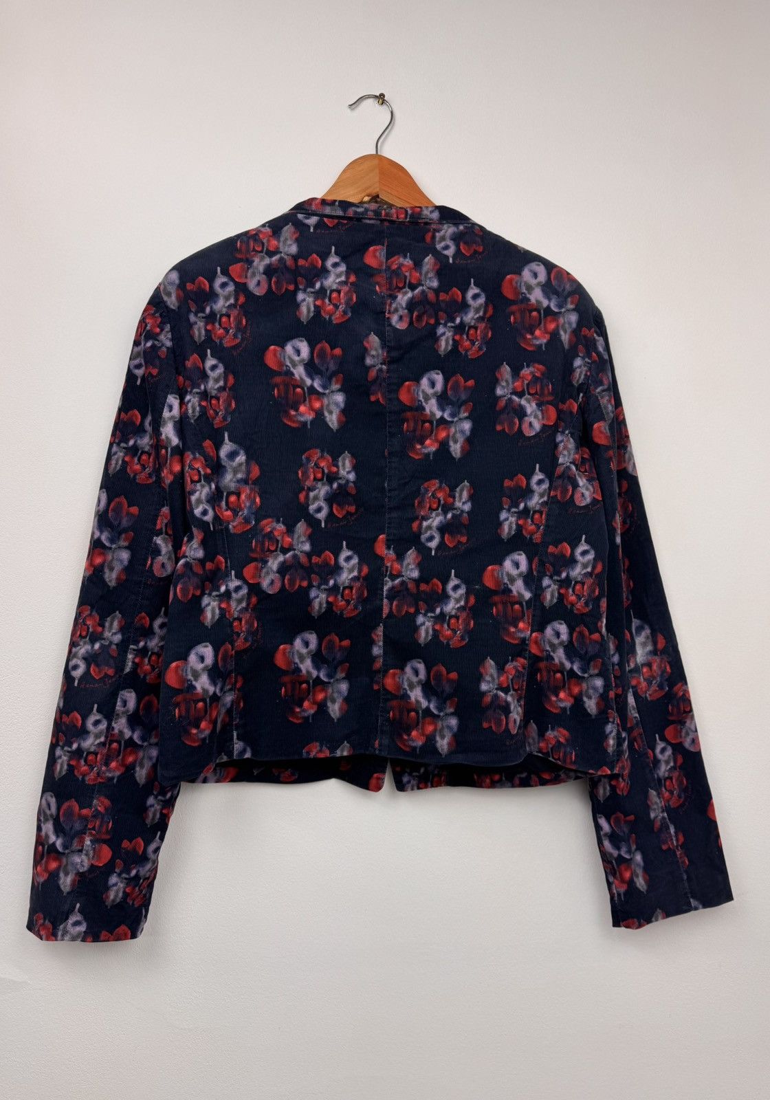 Armani Armani Jeans Women Velvet Floral Blazer Navy Red Size L Size L / US 10 / IT 46 - 8 Thumbnail