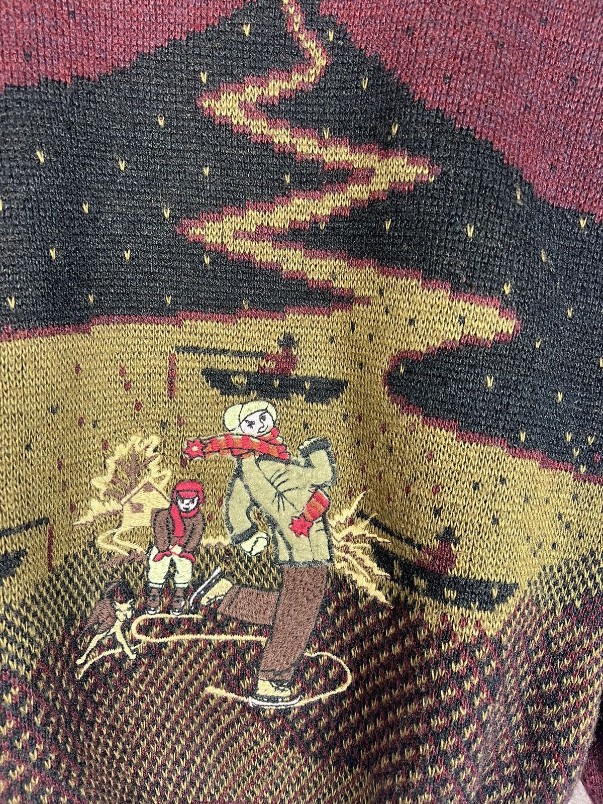 Vintage Vintage 90s Graphic Motive Art Sweater Embroidered Logo Size US XL / EU 56 / 4 - 3 Thumbnail