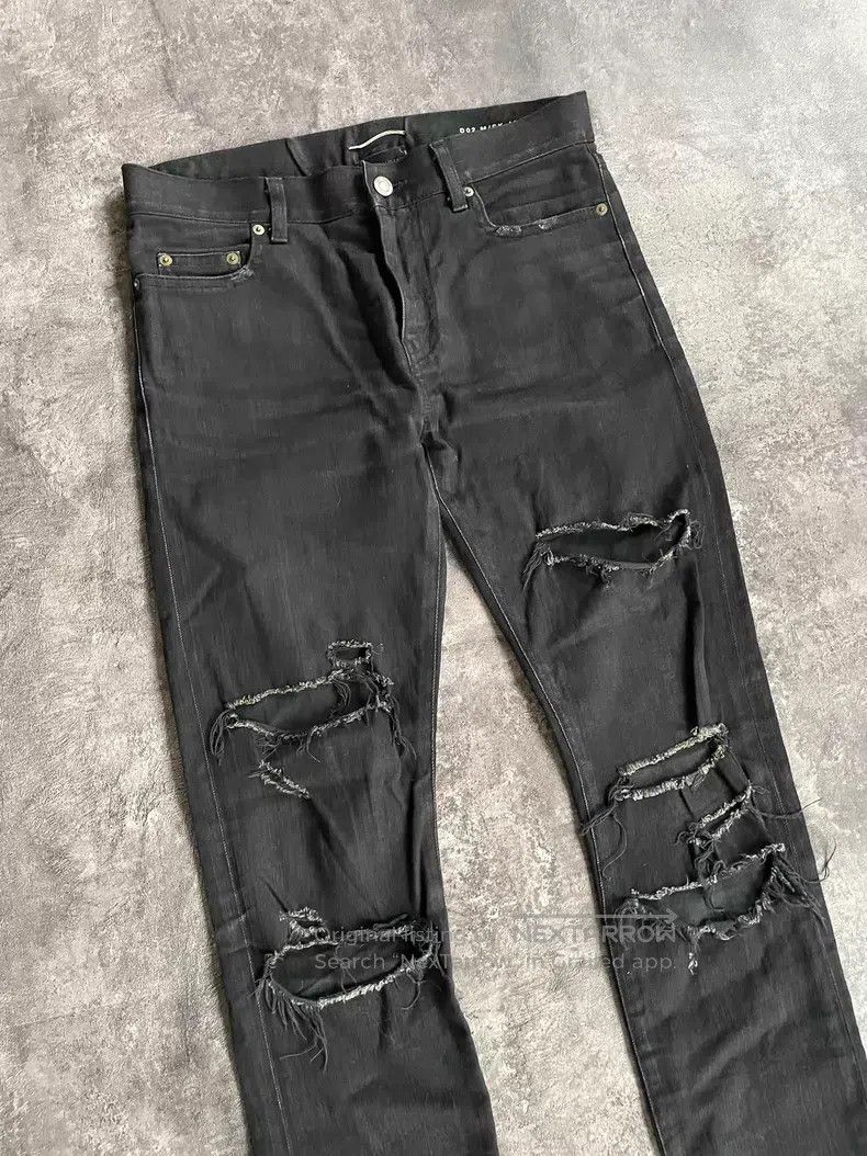 Saint Laurent Paris Saint Laurent Paris Cut and Ripped Destroyed Distressed De Size US 30 / EU 46 - 3 Thumbnail
