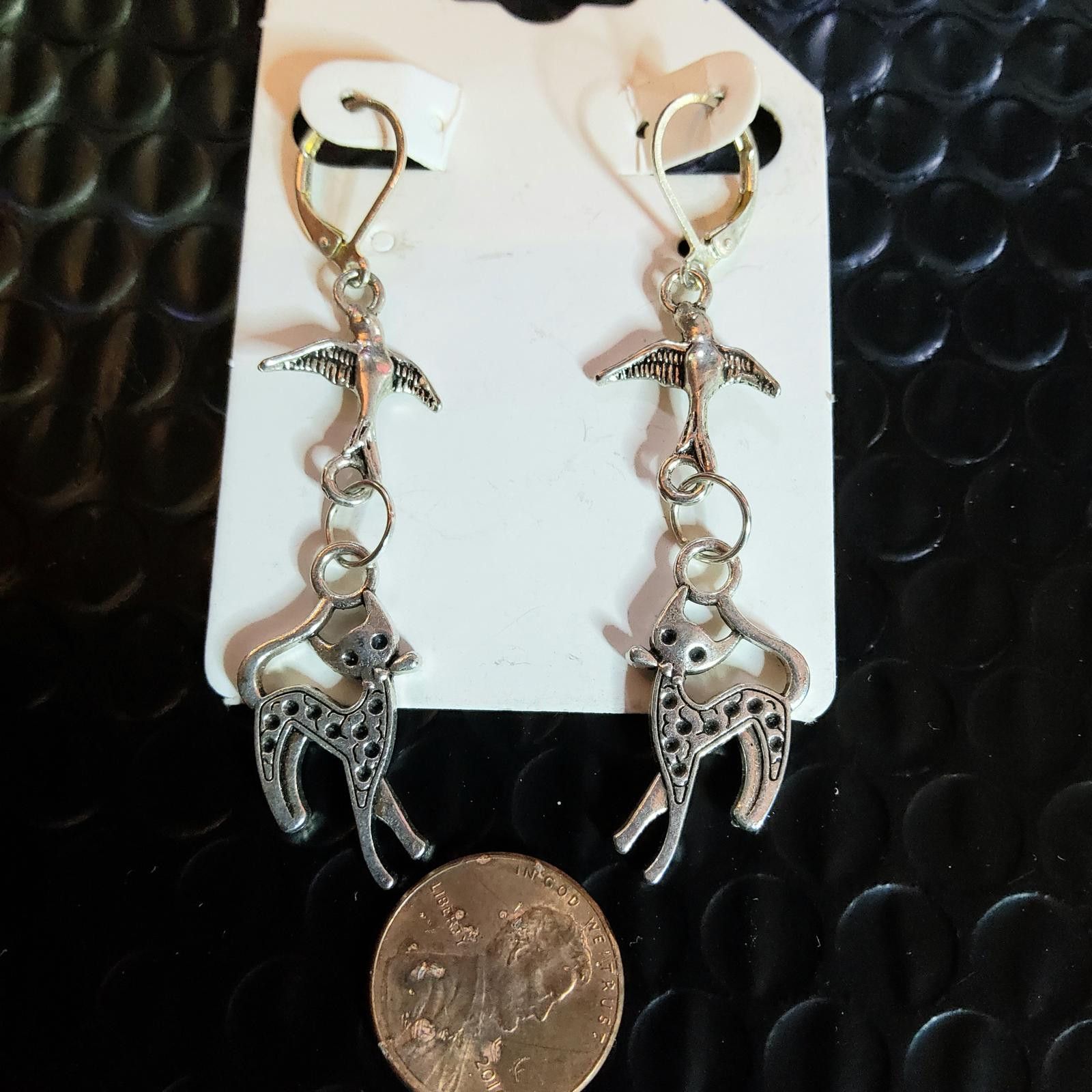 Designer V Bird Catcher Earrings sterling hooks Size ONE SIZE - 1 Preview