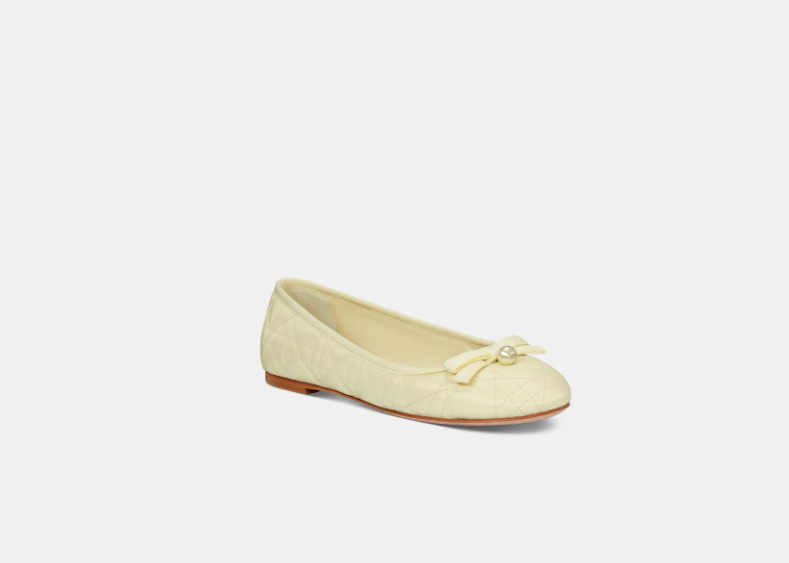 Dior o1w1db10126 KCB877 Ballet Flats in Pastel Yellow Size US 7 / IT 37 - 2 Thumbnail