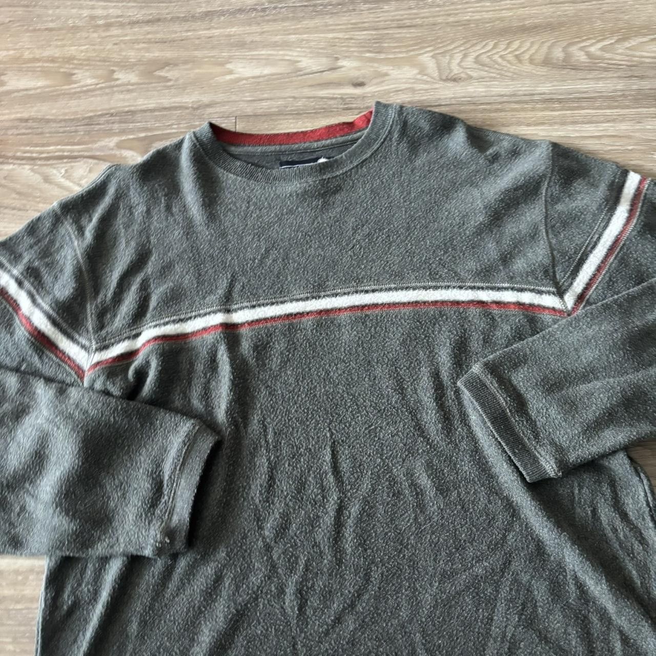 Vintage Vintage Y2K/2000s Grunge Grey Striped Skater Style Sweater! Size XL Size US XL / EU 56 / 4 - 3 Thumbnail