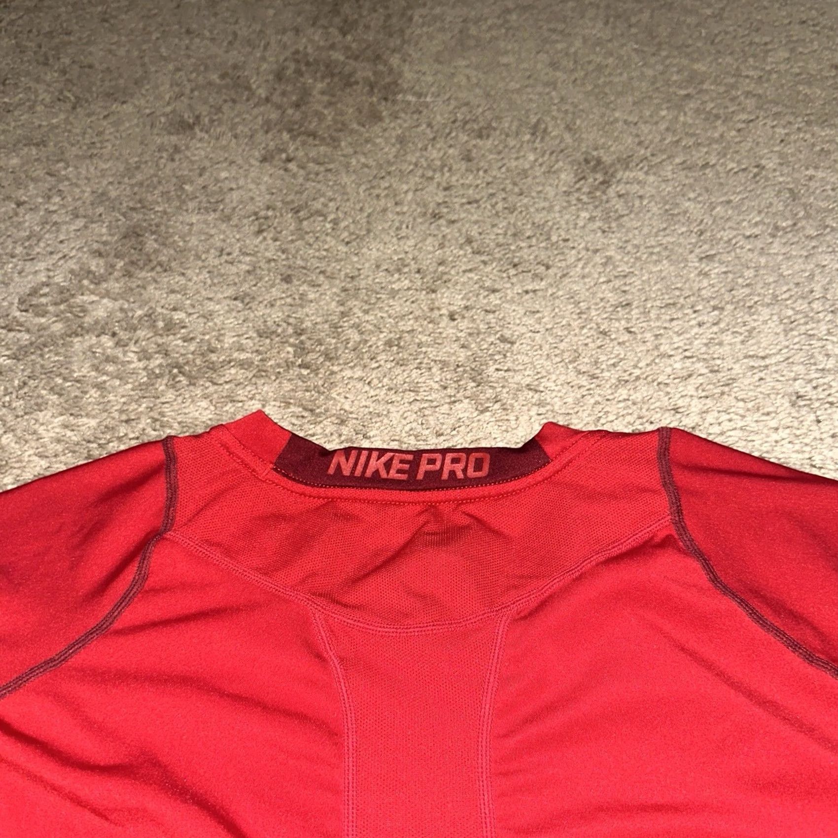 Nike Nike Pro Shirt Mens 2XL Red Dri-Fit Training Gym Workout Short Sleeve Fitted Size US XXL / EU 58 / 5 - 6 Thumbnail
