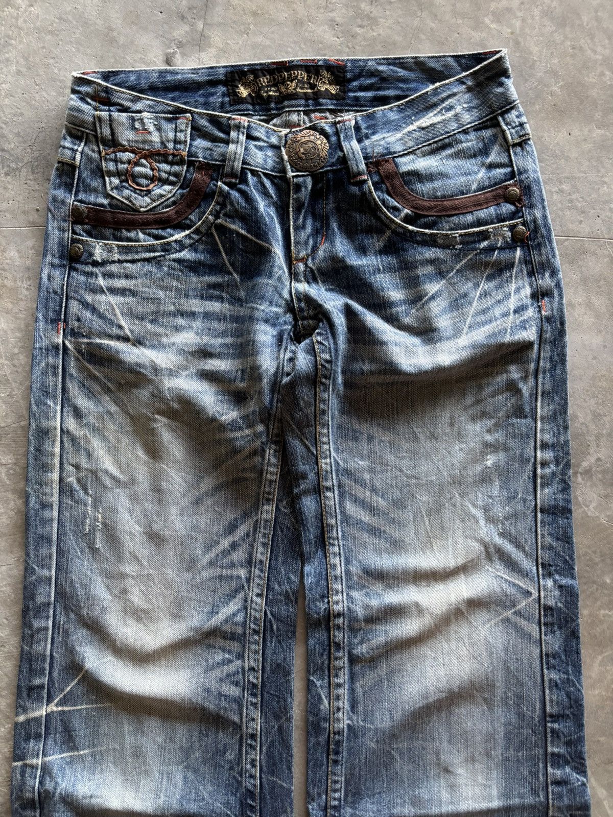 Hysteric Glamour RED PEPPER flare low rise japanese denim faded whiskered Size US 28 / EU 44 - 2 Thumbnail