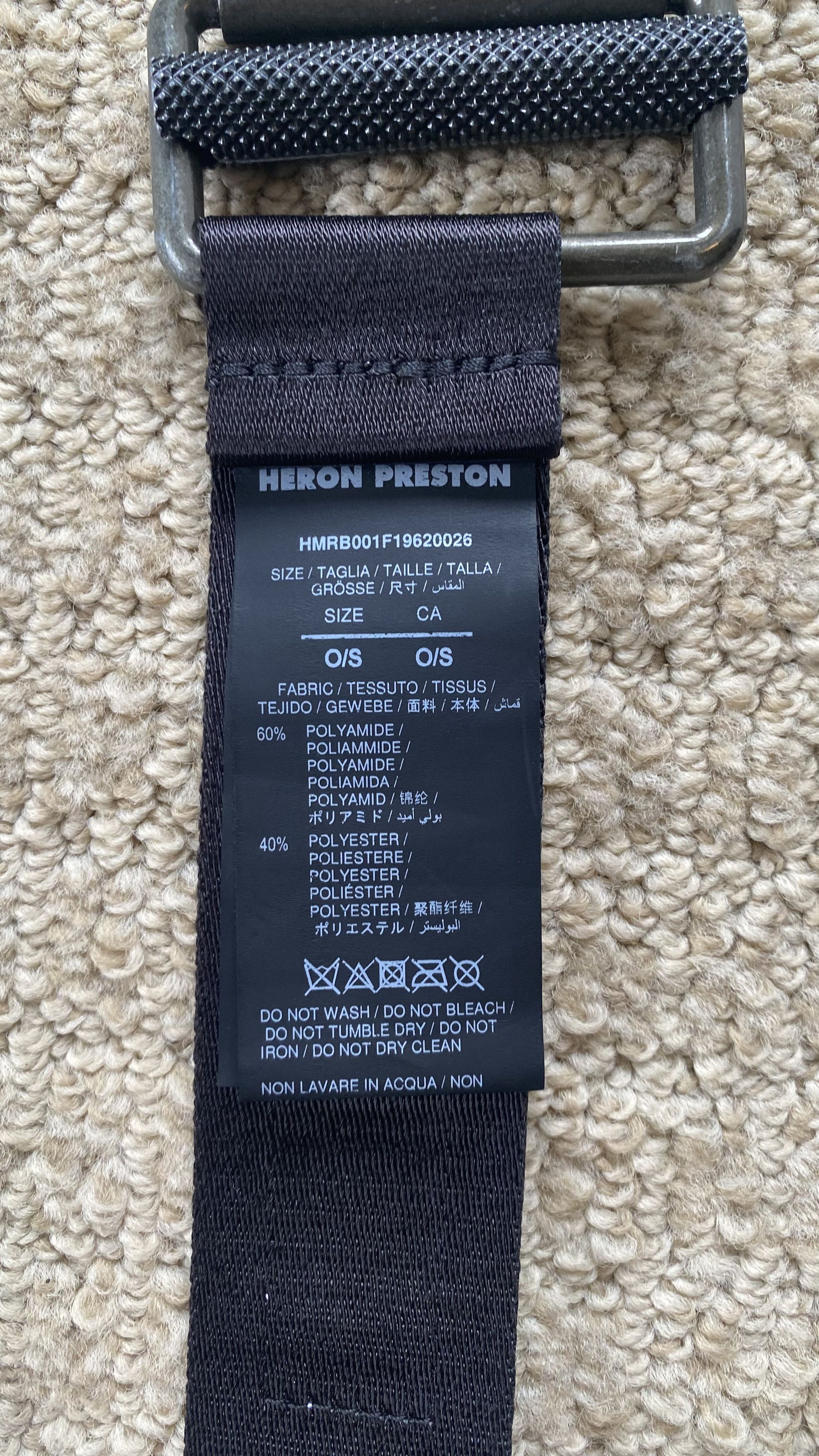 Heron Preston Relfective Tape Belt 'Black' - NEW Size ONE SIZE - 5 Thumbnail