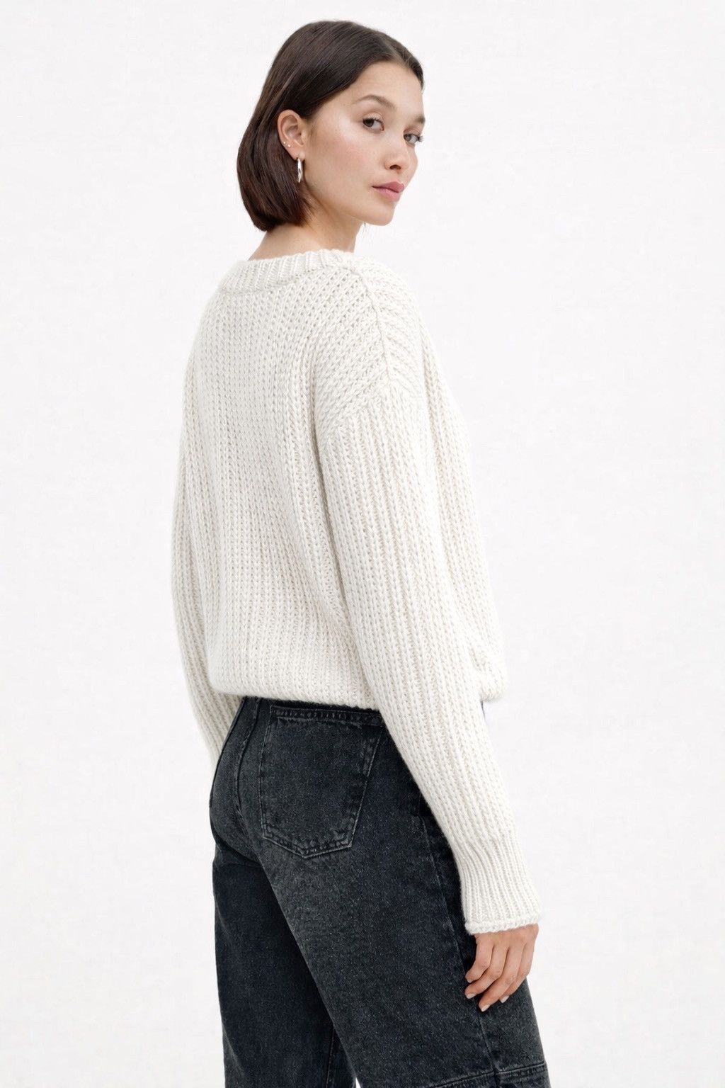 SIMPLE PROJECT Simple Maureen Italy Womens Sweater Cotton Acrylic Knit Size S / US 4 / IT 40 - 2 Thumbnail