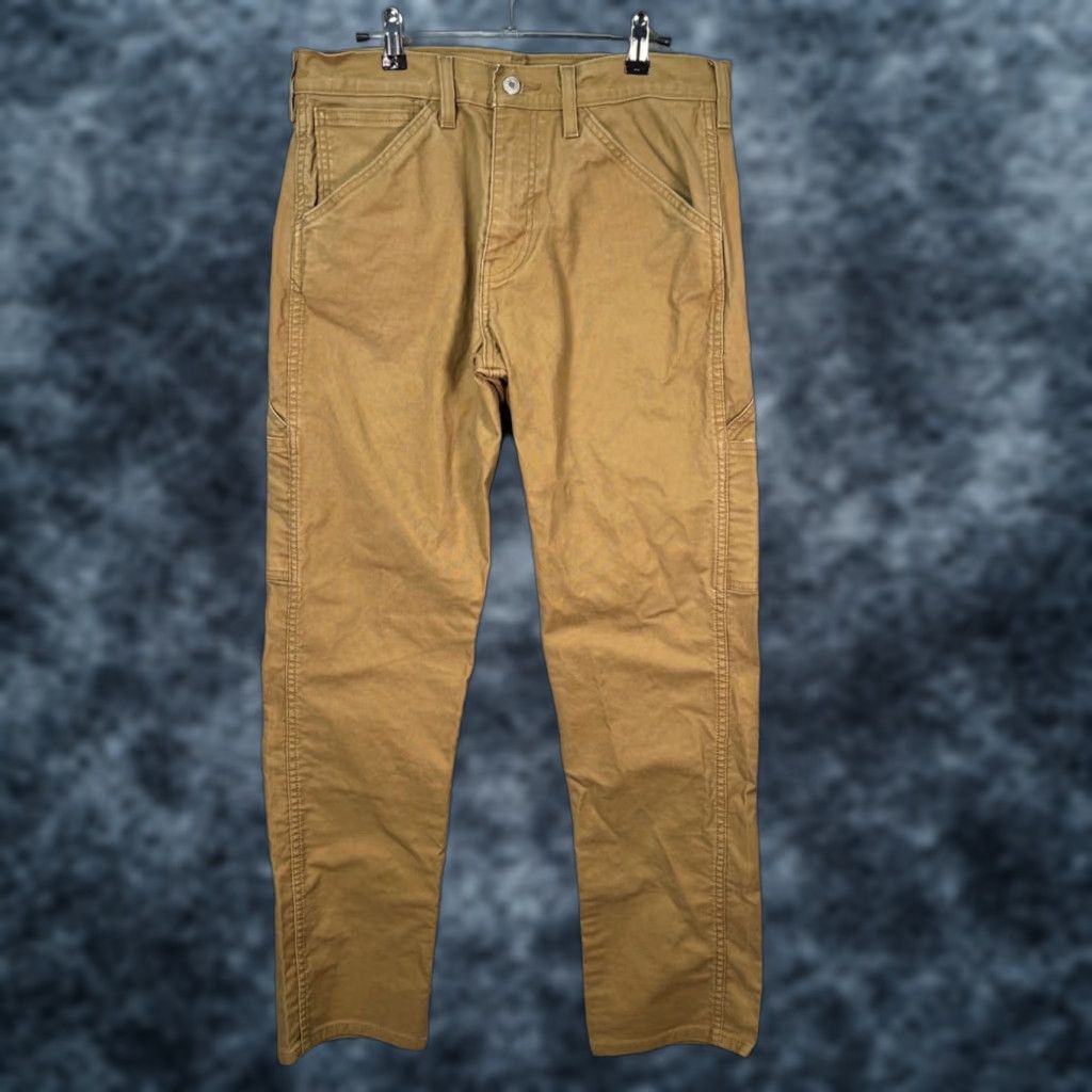 Levi's Levi's Mens 32x32 Workwear Fit Tan Pants Cotton Blend Durable Casual Carpenter 5-Pocket Straight Regular Size US 32 / EU 48 - 1 Thumbnail