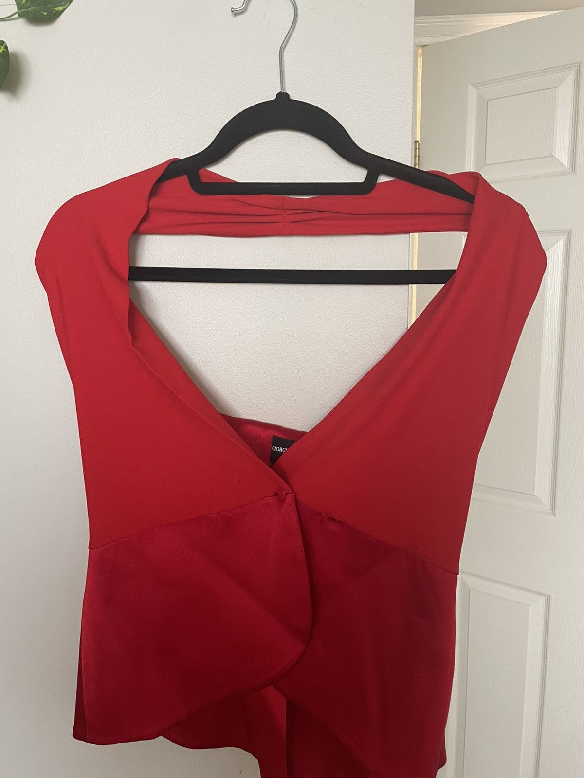 Giorgio Armani Giorgio Armani Red Split Top - Women’s Size M / US 6-8 / IT 42-44 - 1 Thumbnail