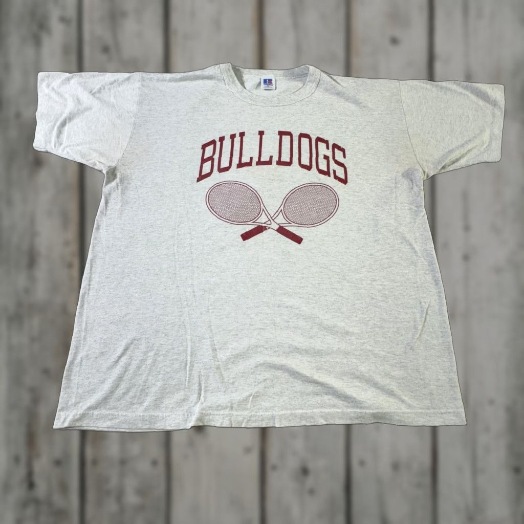 Russell Athletic VINTAGE Russell Athletic Men’s T-Shirt XL Gray Sports Dog Bulldogs 90s Tennis Team Size US XL / EU 56 / 4 - 1 Thumbnail