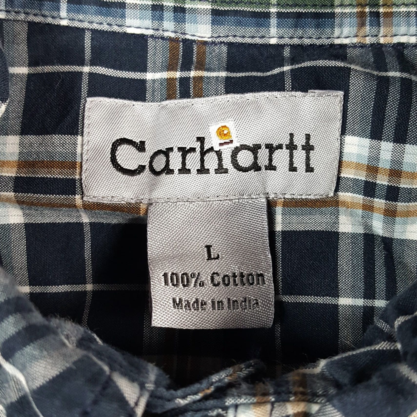 Carhartt VINTAGE Carhartt Blue Plaid Short Sleeve Preppy Size L Button Up Collared Work Shirt Size US L / EU 52-54 / 3 - 7 Thumbnail