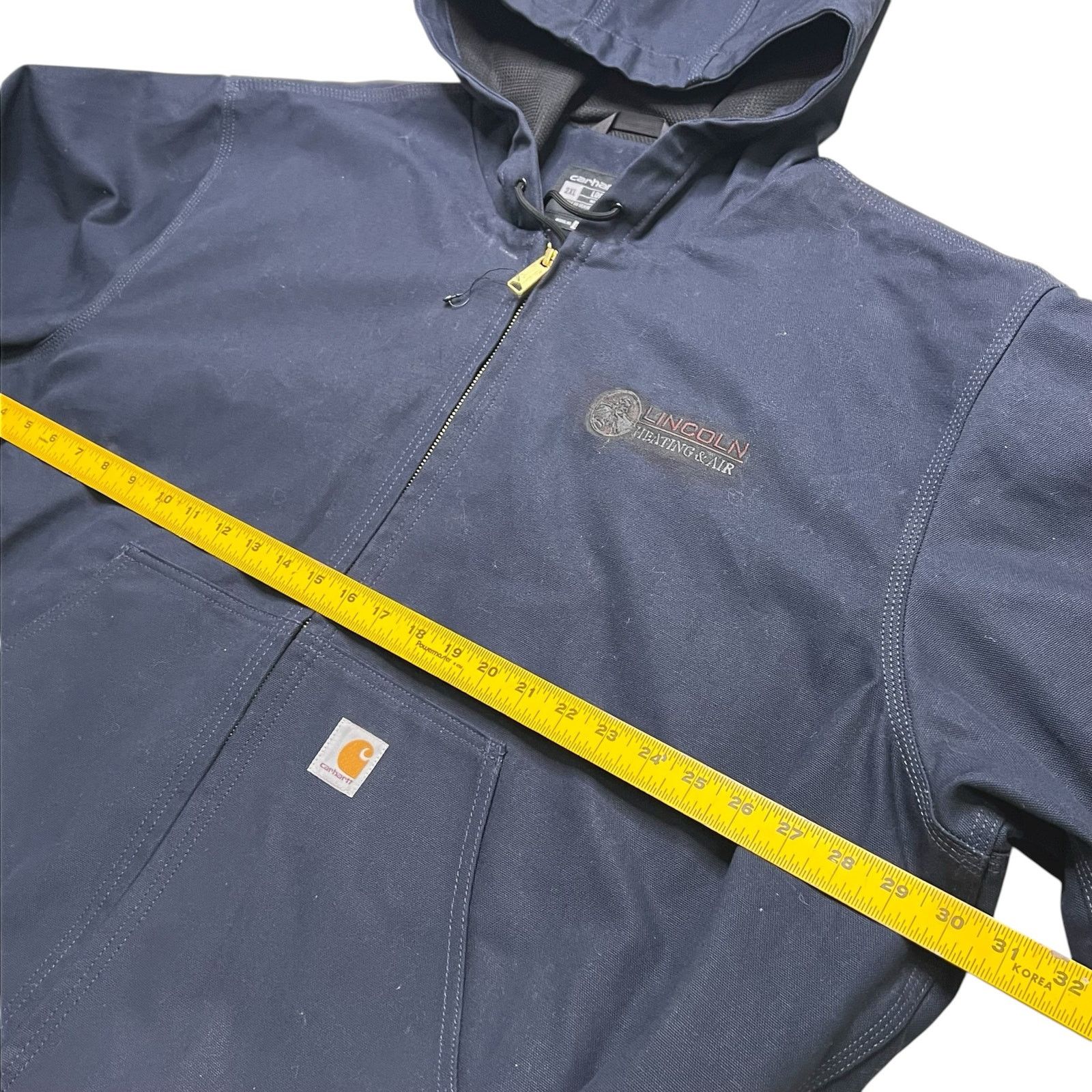 Carhartt Carhartt Loose Fit Duck Hooded Work Jacket 2XL Navy Blue Size US XXL / EU 58 / 5 - 7 Thumbnail