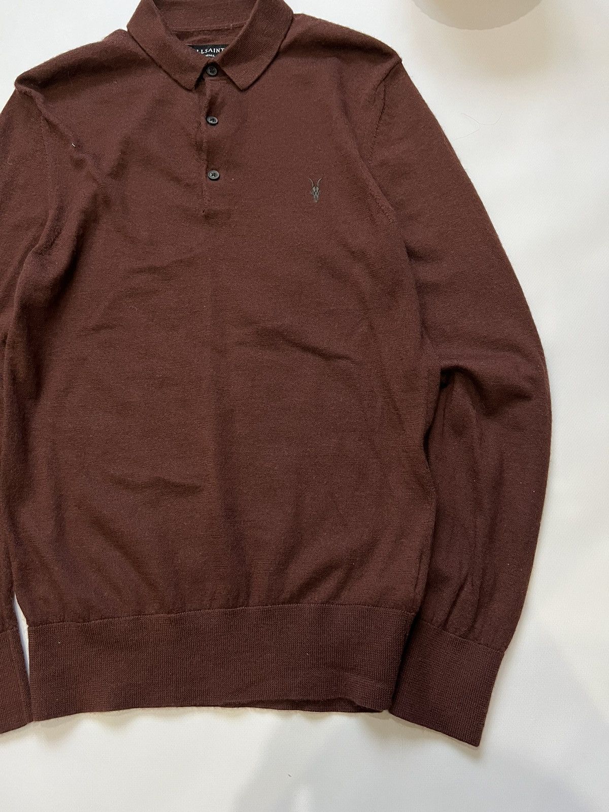Allsaints Allsaints Red Cherry Merino Polo Shirt Sweater Size US S / EU 44-46 / 1 - 2 Thumbnail