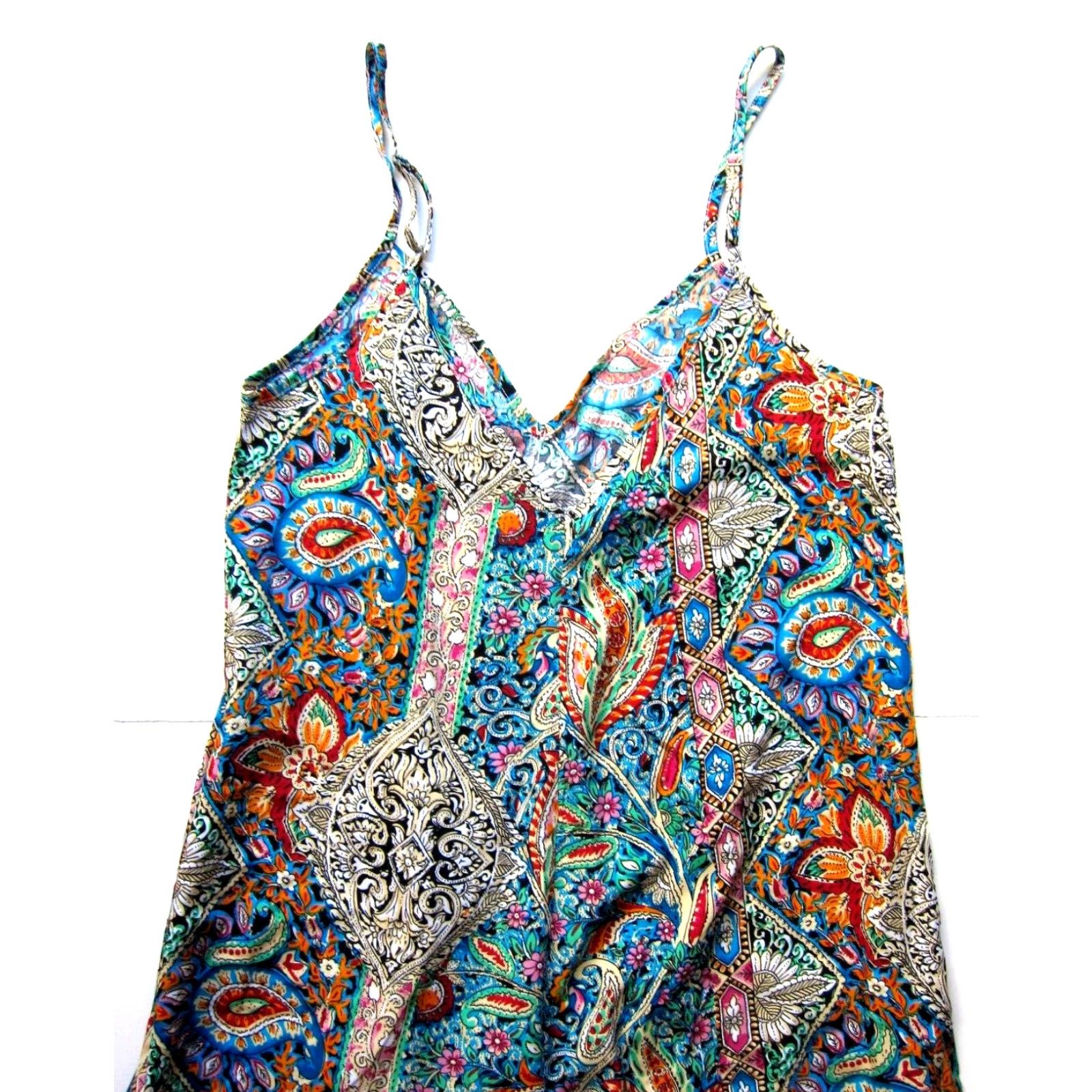 Pinko VINTAGE Luukse Green Pink Orange Floral Tank Wide Leg Romper Jumpsuit Medium Size 32" / US 10 / IT 46 - 5 Thumbnail