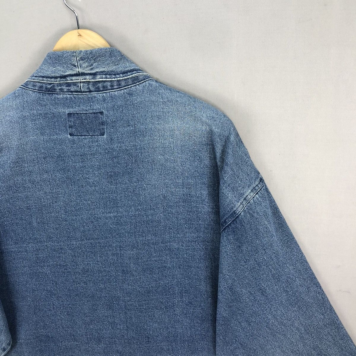 Number (N)ine Vintage Kastane Washed Denim Kimono Lab Coat Size US L / EU 52-54 / 3 - 11 Thumbnail