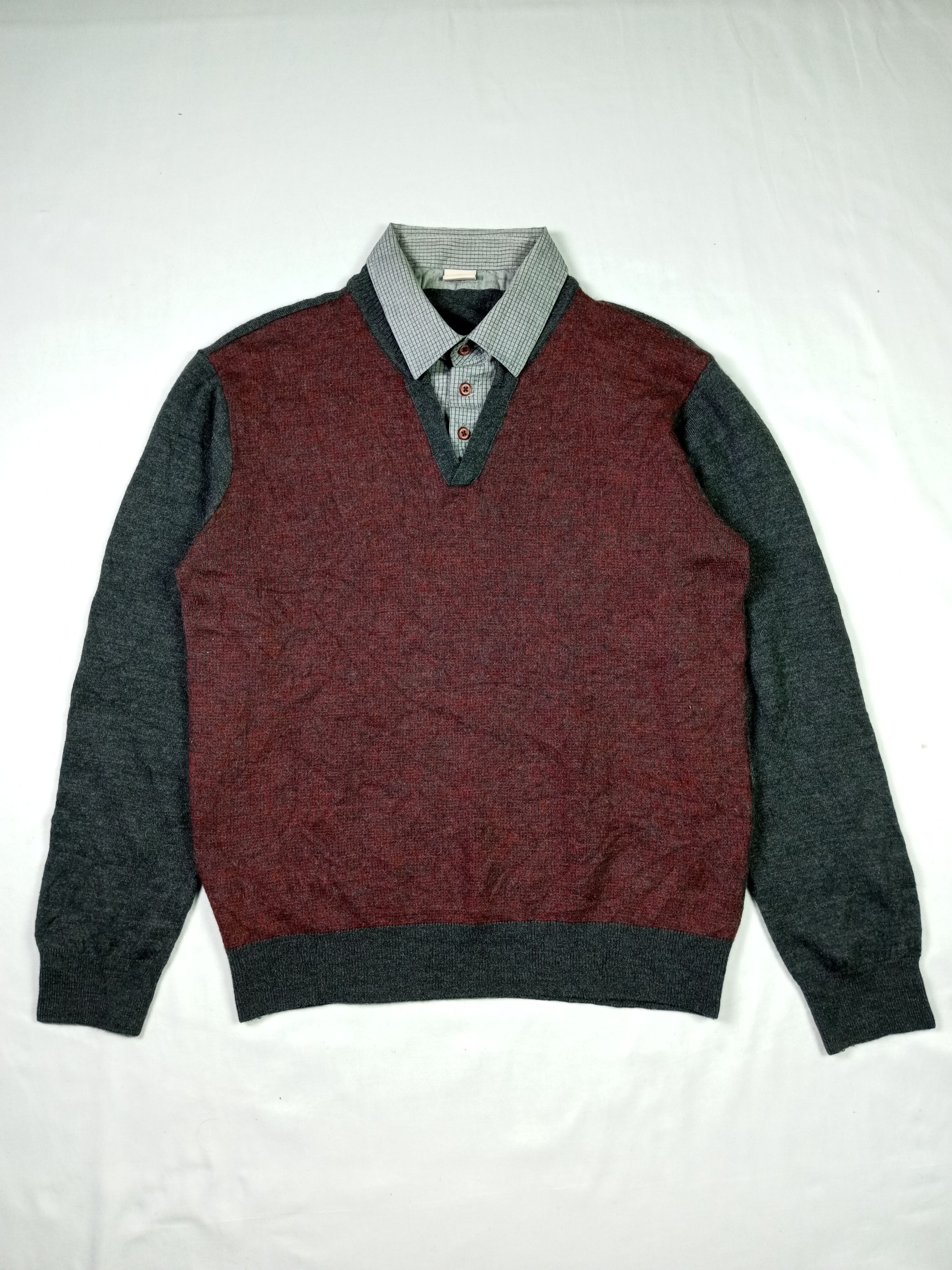 Issey Miyake × Japanese Brand × Le Grande Bleu (L.G.B.) Double Layer Parkland Light Knit Wear Size US L / EU 52-54 / 3 - 1 Thumbnail