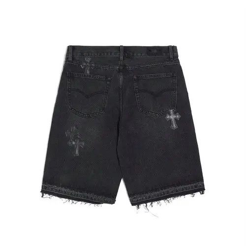 Japanese Brand Koyama x Mari Embroidered Washed Cross Straight Shorts Size US 34 / EU 50 - 8 Thumbnail