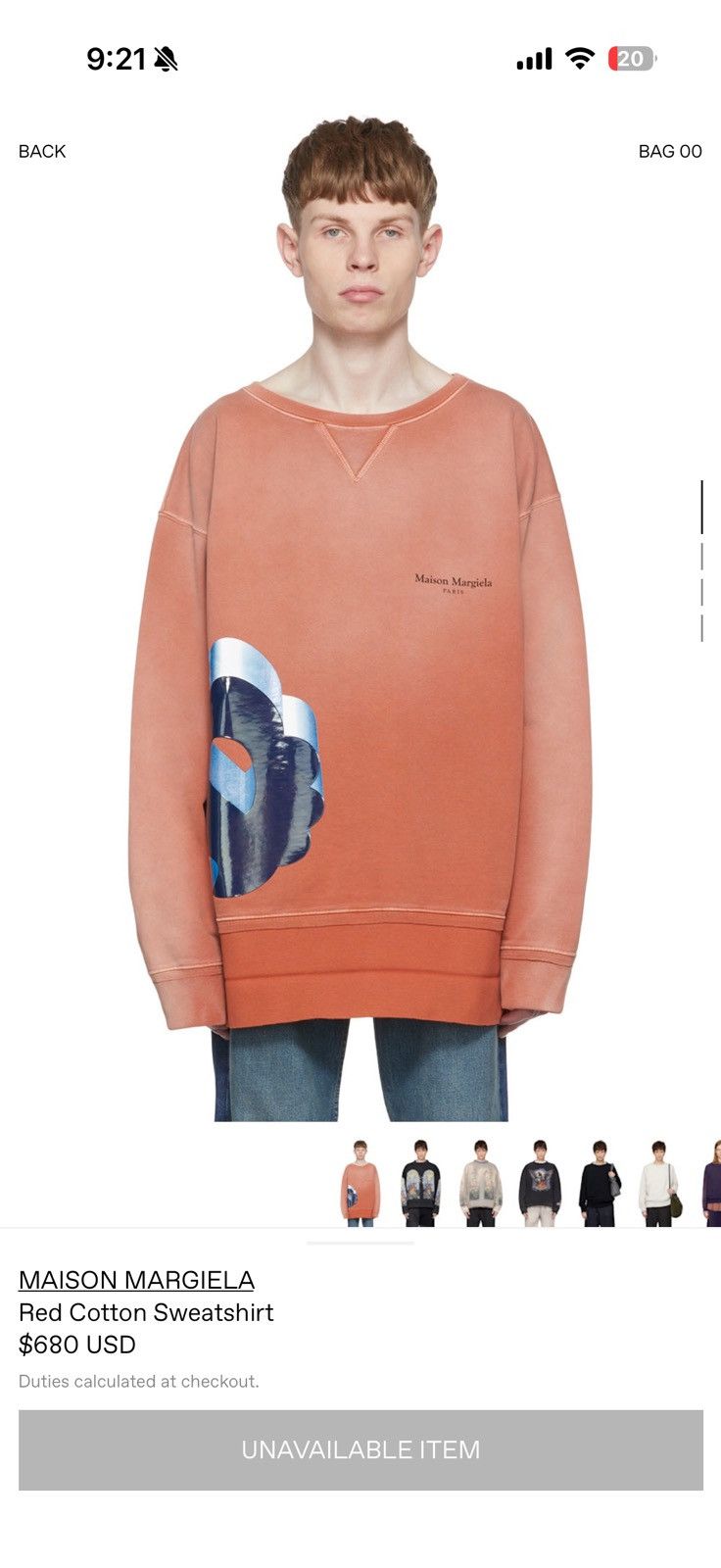Madison Margiela Red Cotton Sweatshirt