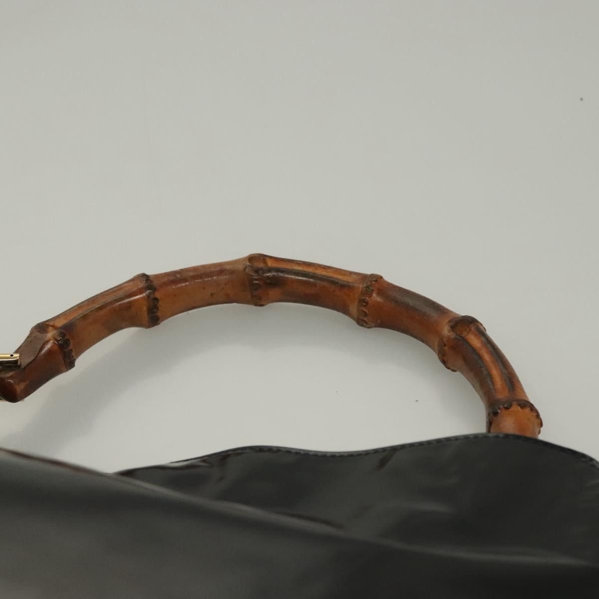 Gucci GUCCI Bamboo Hand Bag Enamel Black Gold 001 1705 001 1705 Size ONE SIZE - 8 Thumbnail