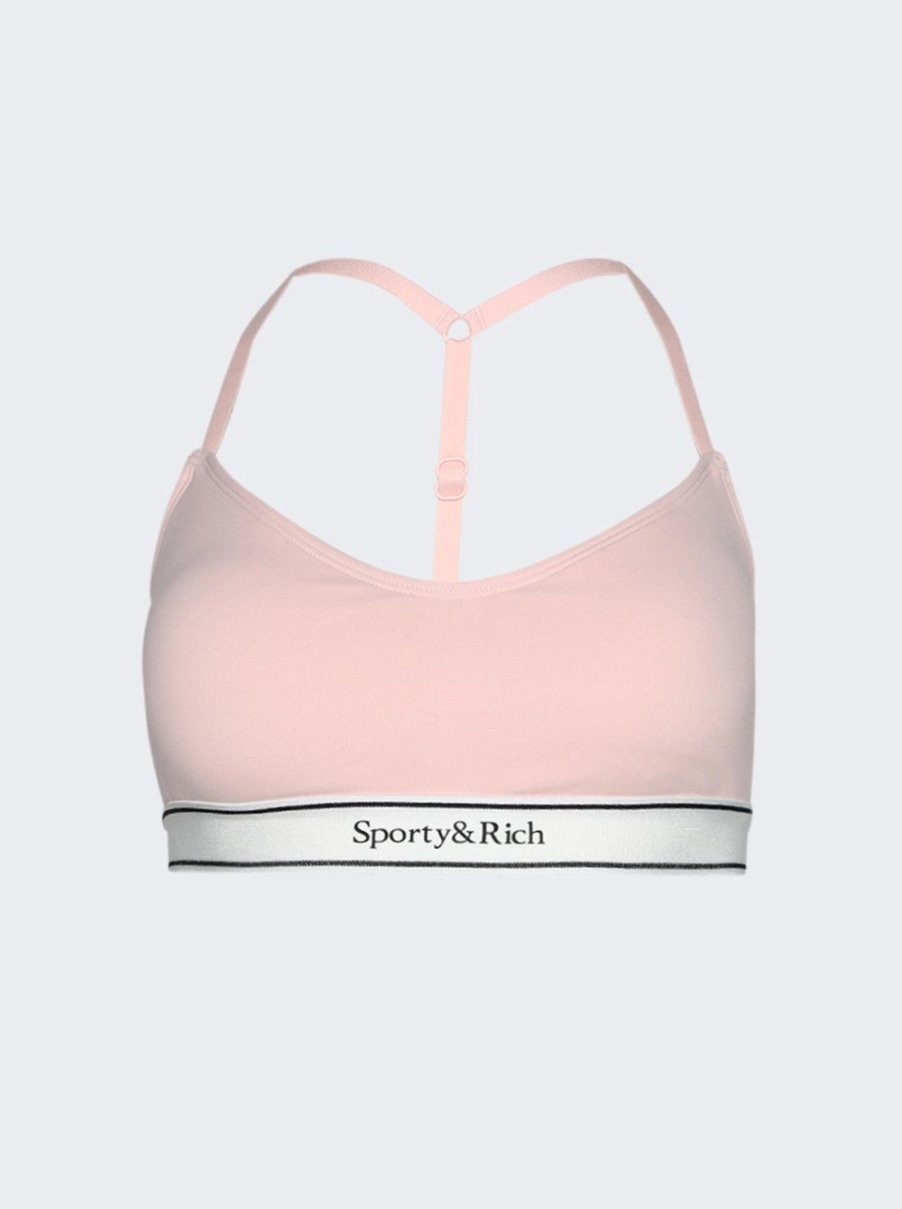 Sporty & Rich o1mle0525 Size: S / Serif Logo Sports Bra Ballet in Pink Size ONE SIZE - 1 Thumbnail