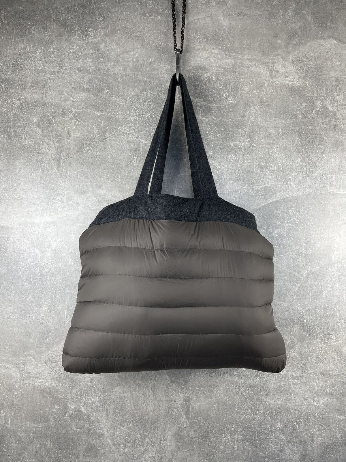 Eleventy Eleventy Padded Nylon / Wool Quilted Down Grey Tote Bag Size ONE SIZE - 4 Thumbnail