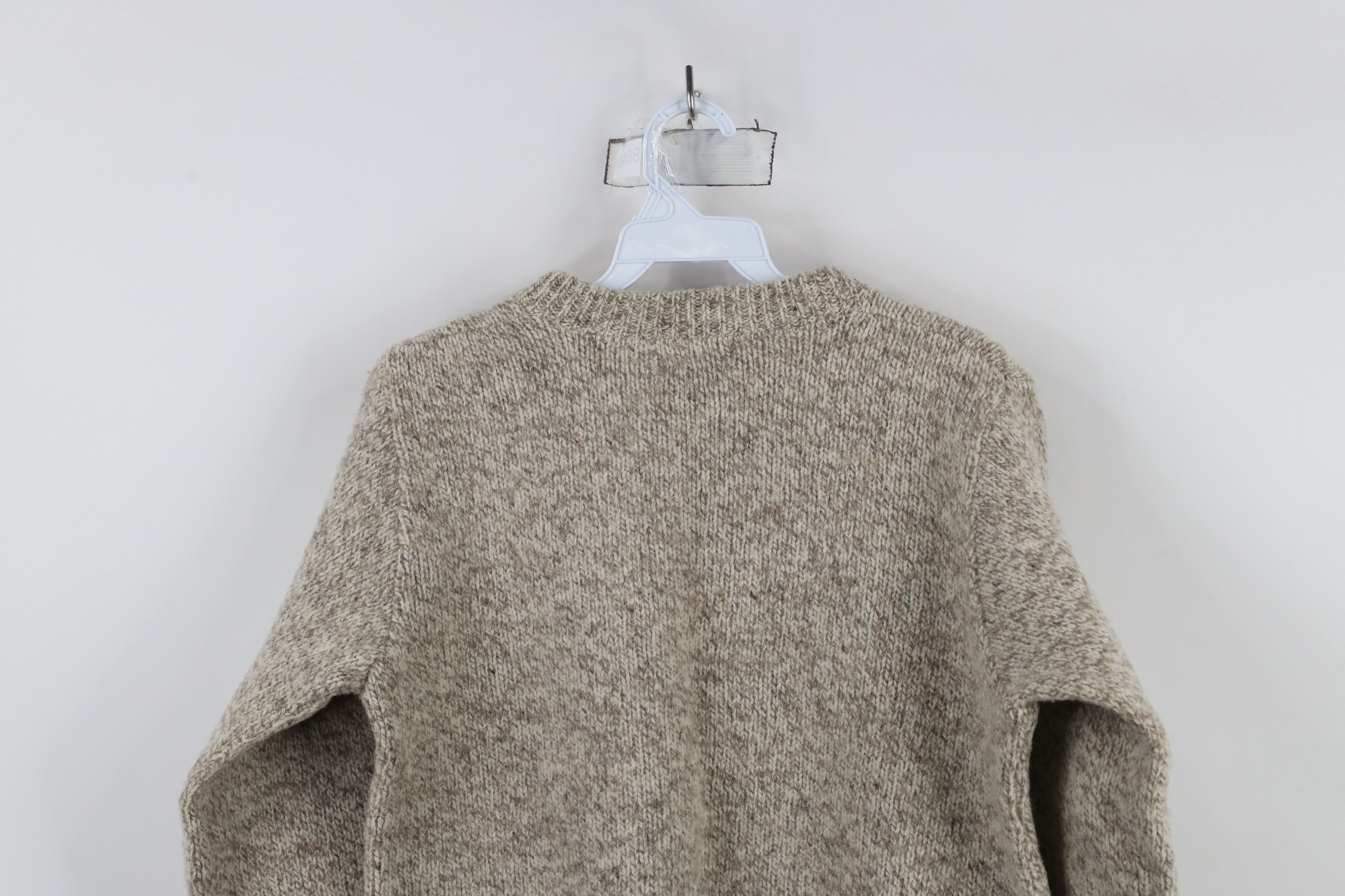 Lands' End × Vintage Vintage 90s Lands End Crewneck Sweater Oatmeal Brown USA Size M / US 6-8 / IT 42-44 - 6 Thumbnail