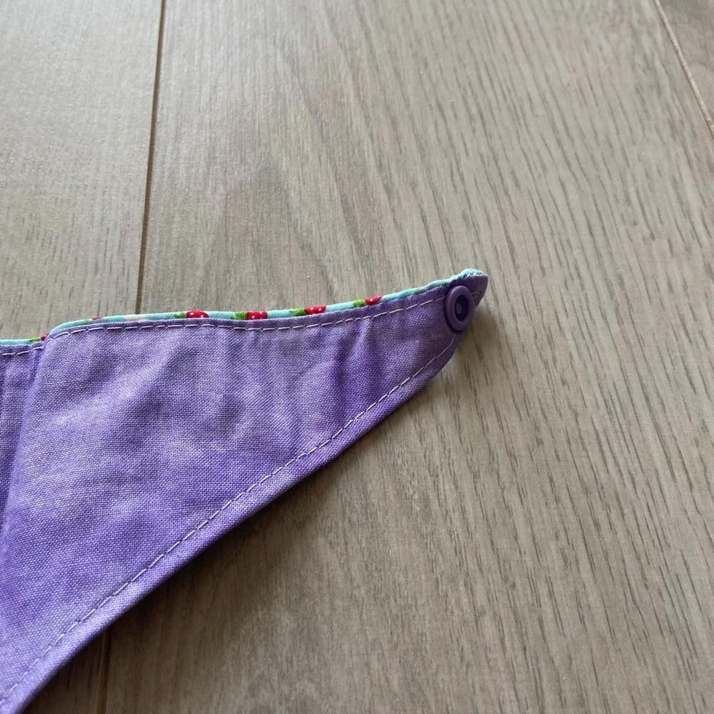 Designer Purple and Strawberry Dog Bandana Size ONE SIZE - 5 Thumbnail