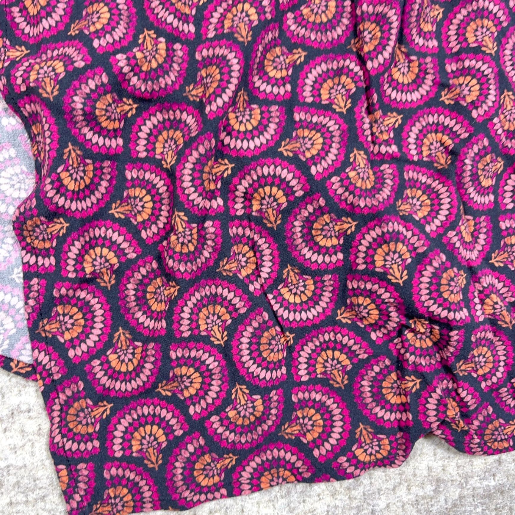 Marine Layer Marine Layer Ryan Skirt Women 12 Purple Fan Print Boho Geometric Midi Slip Size 34" / US 12 / IT 48 - 5 Thumbnail