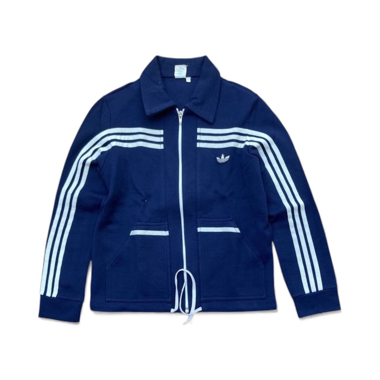 Vintage Vintage 1970s Adidas Schwann Track Top Dark Blue Jackets Size US XS / EU 42 / 0 - 1 Thumbnail