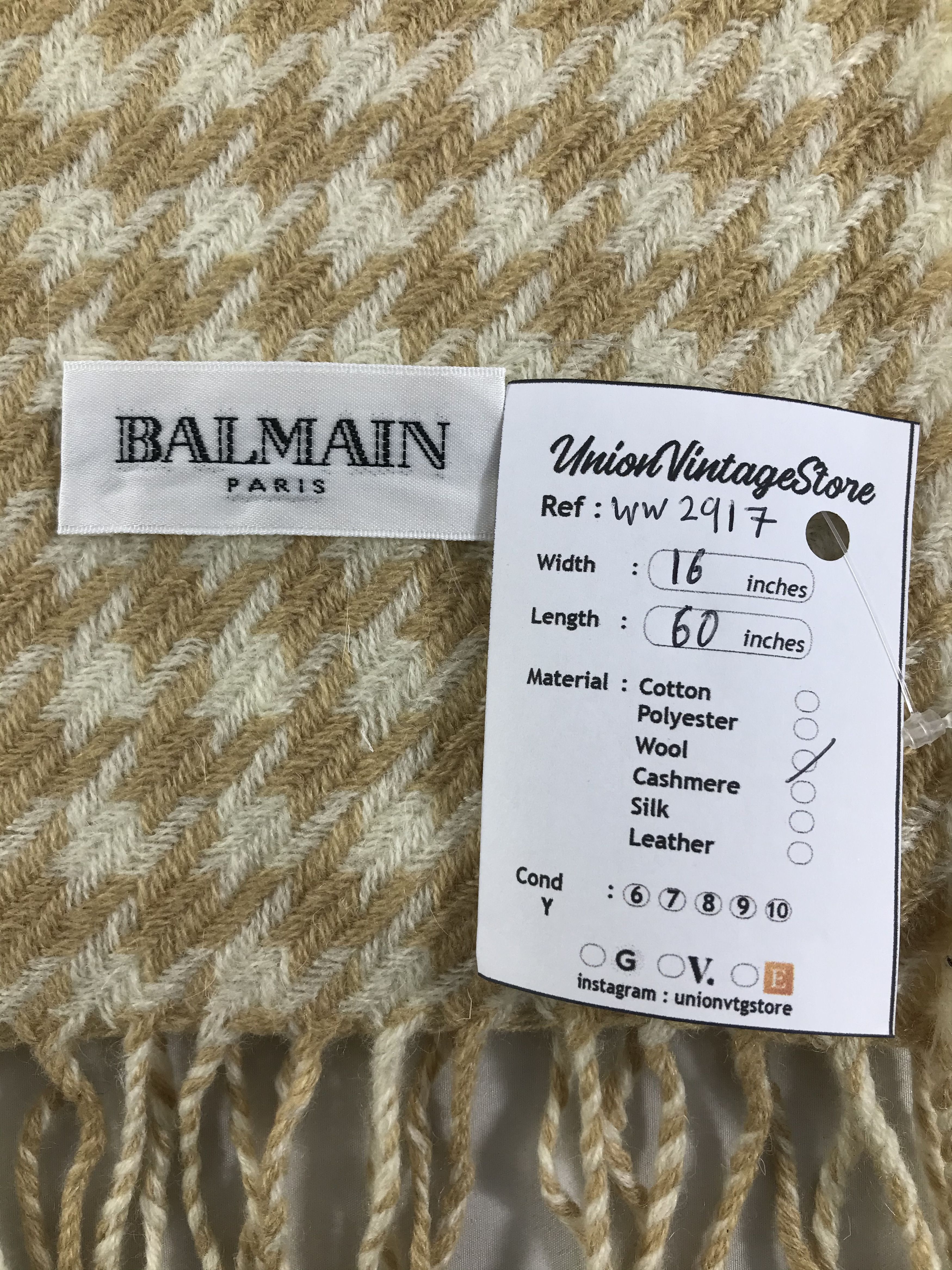 Vintage Balmain Scarf / Muffler / Neckwear - WW2917 Size ONE SIZE - 4 Thumbnail