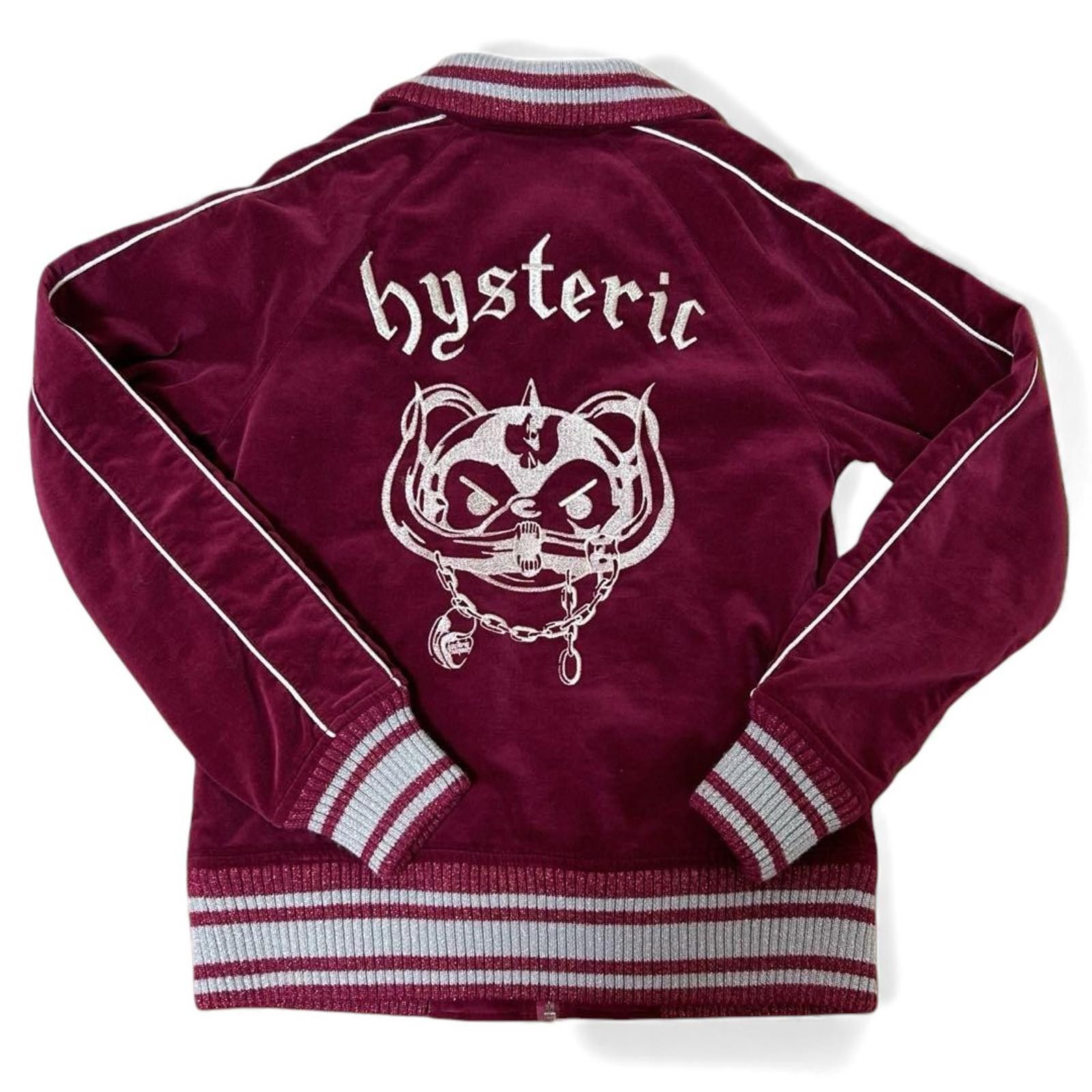 Hysteric Glamour Hysteric Glamour - S Burgundy Velour Track Jacket Size S / US 4 / IT 40 - 3 Thumbnail