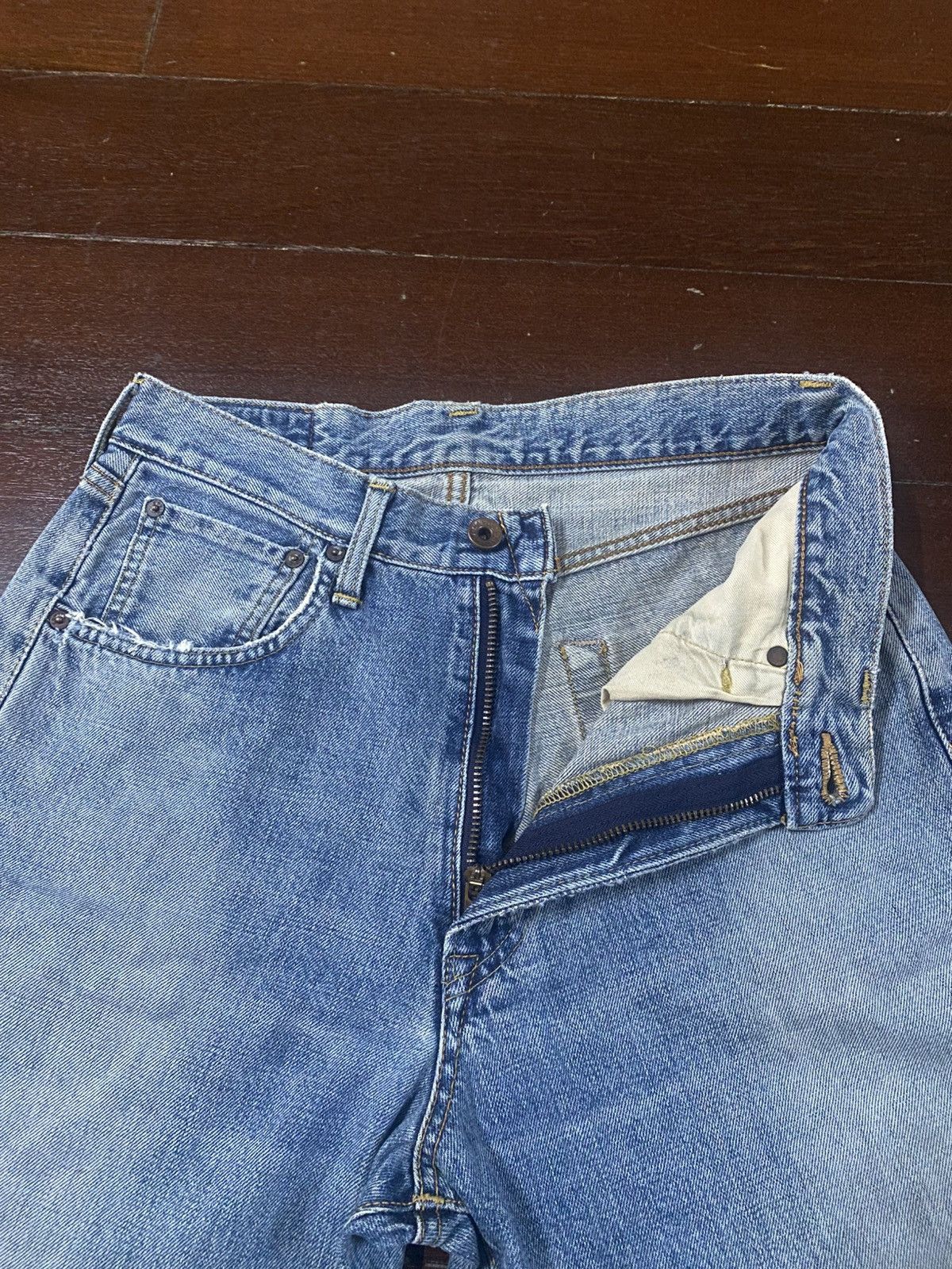 Edwin VINTAGE EDWIN 505 SELVEDGE DENIM JEANS nice faded loose Size US 29 - 12 Thumbnail