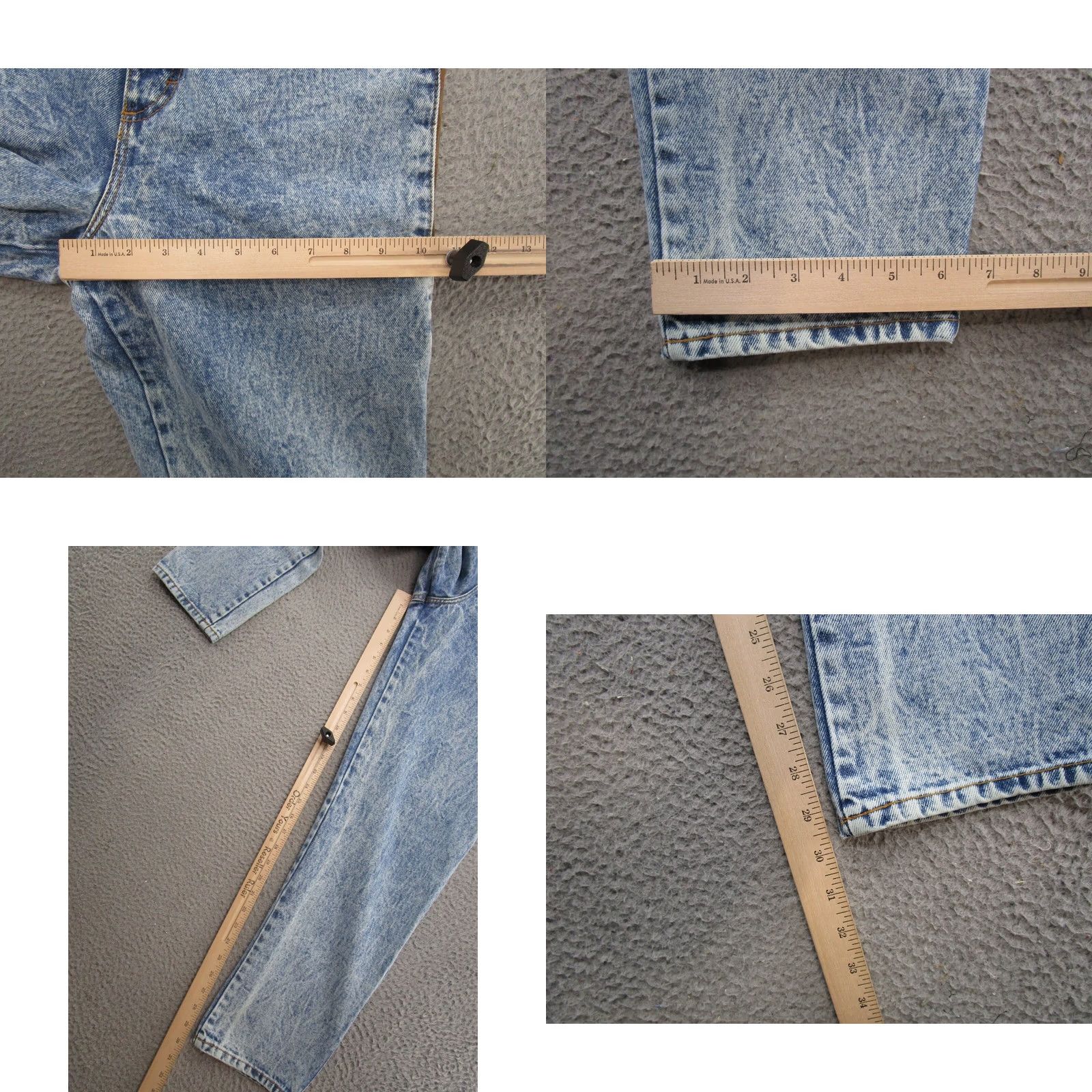 Vintage VTG 90s Zena Women's Jeans Light Wash High Rise Tapered Mom Size 13 Blue Leather Trim Womens Juniors Denim Size 34" / US 12 / IT 48 - 8 Thumbnail