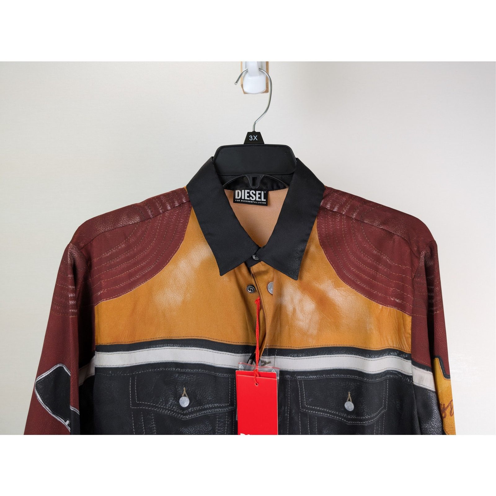 Diesel o1rshd1 S-Gilliam Biker-Jacket Effect Shirt in Black Size US L / EU 52-54 / 3 - 3 Thumbnail