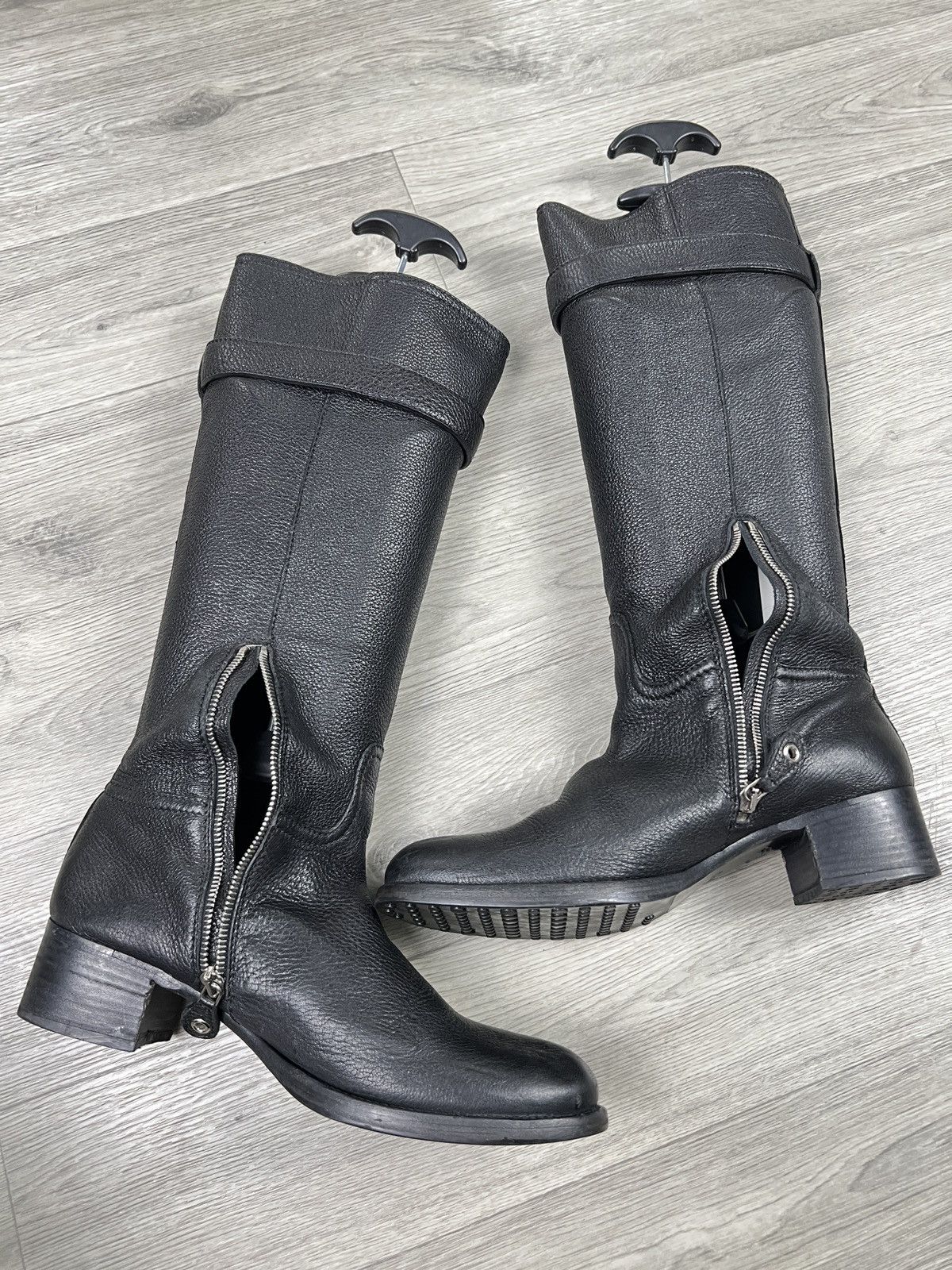 Car Shoe Car Shoe By Prada Biker Riding Knee High Boots Size US 9 / IT 39 - 8 Thumbnail