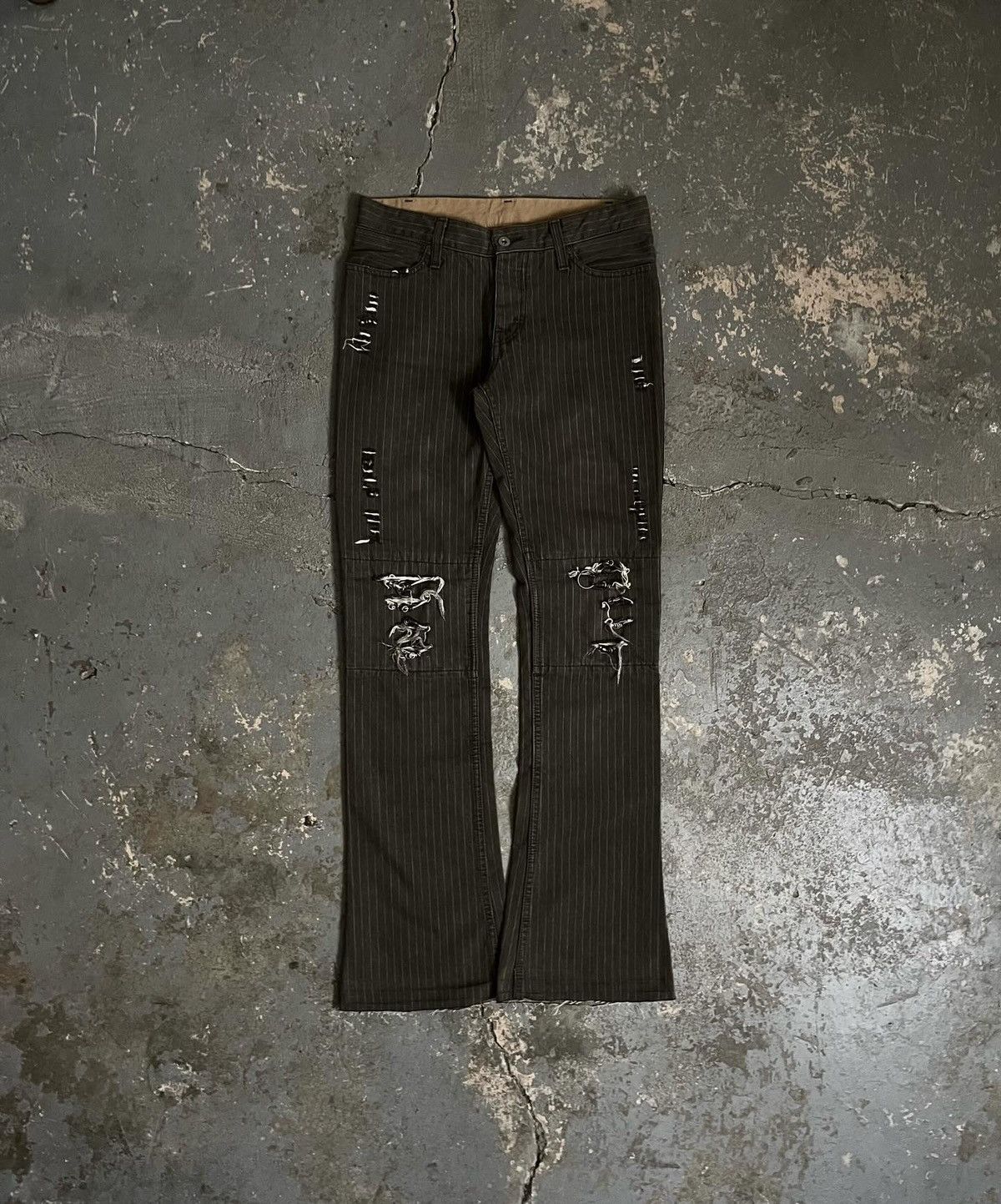 If Six Was Nine ifsixwasnine Tuxedo Mud Max Pierced Flared Jeans