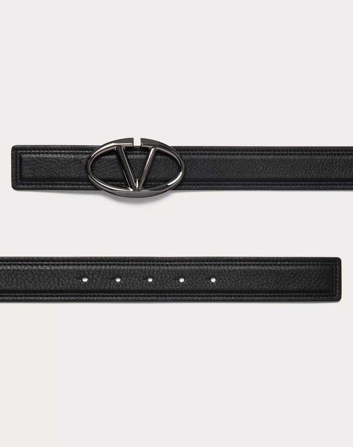 Valentino oc11z0725 Size:115/Grainy Calfskin Belt 35 Mm in Black Size ONE SIZE - 3 Thumbnail