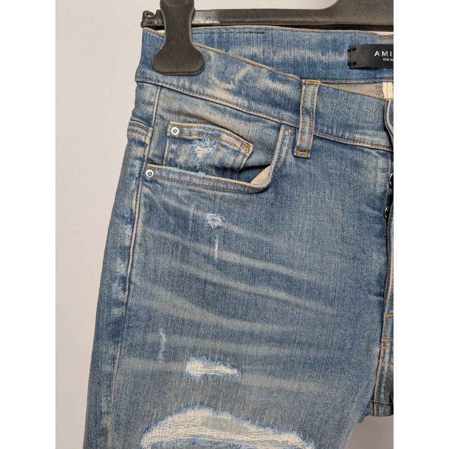 Amiri o1rshd1 Q:2 / Denim Repair Thrasher Jeans in Clay Indigo Size US 32 / EU 48 - 8 Thumbnail