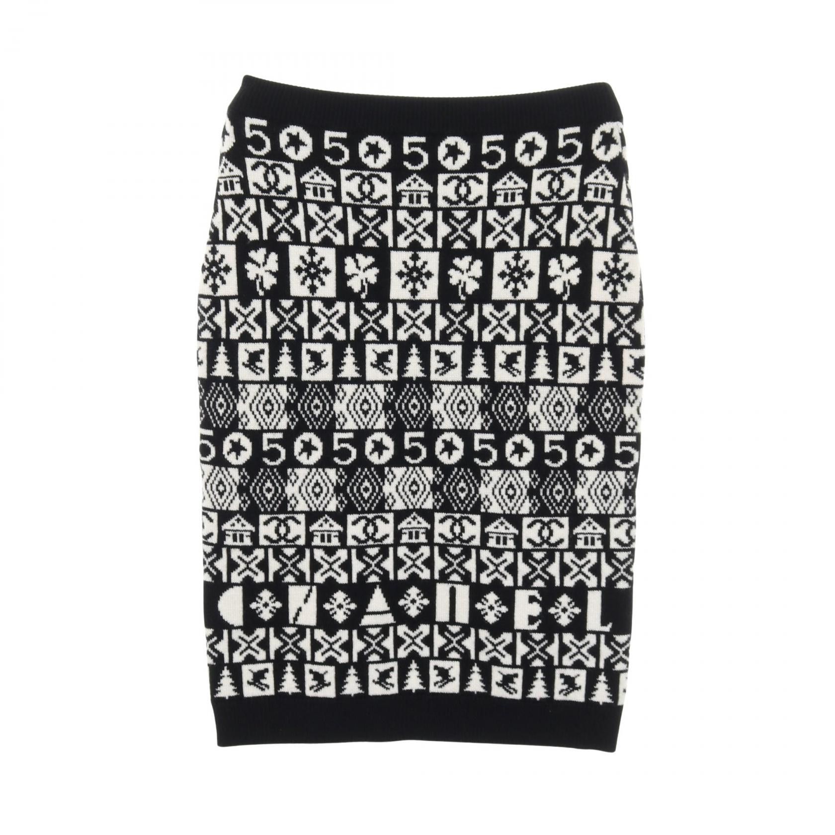 Chanel Chanel Chanel Cashmere Knit Skirt Textile Skirts P62261K4764619B DUTY FREE for USA Size ONE SIZE - 1 Thumbnail