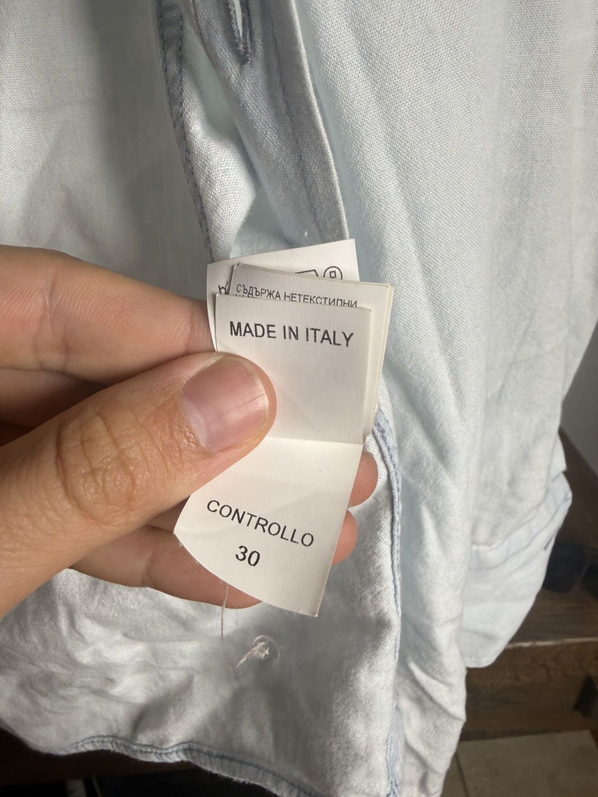 Brunello Cucinelli Brunello Cucinelli Light Blue Slim Fit Cotton Size M/L Size US M / EU 48-50 / 2 - 6 Thumbnail