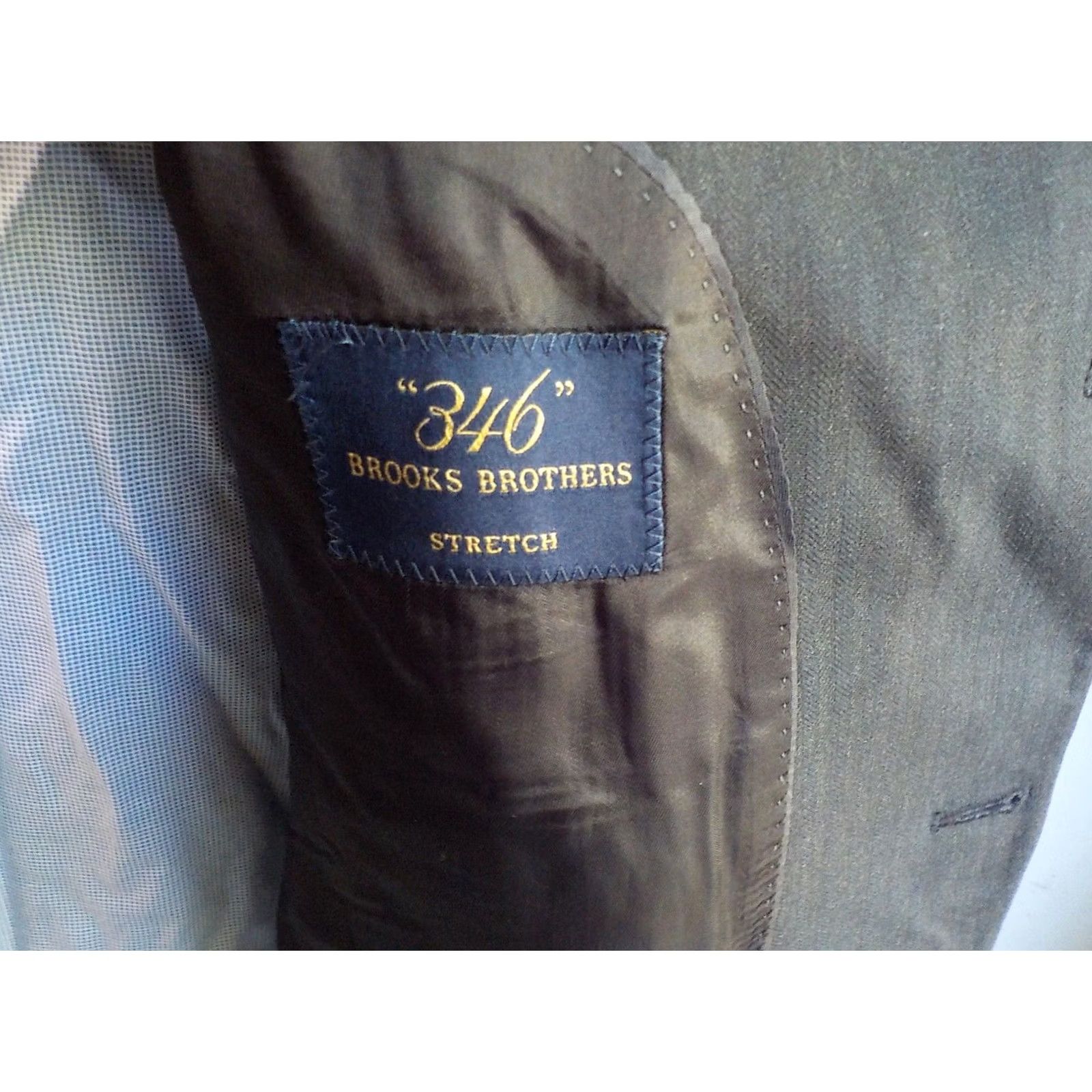 Brooks Brothers VINTAGE Brooks Brothers 2 Piece Suit Blue Gray Herringbone Wool Stretch 346 SZ 42R W36 Mens Size ONE SIZE - 6 Thumbnail